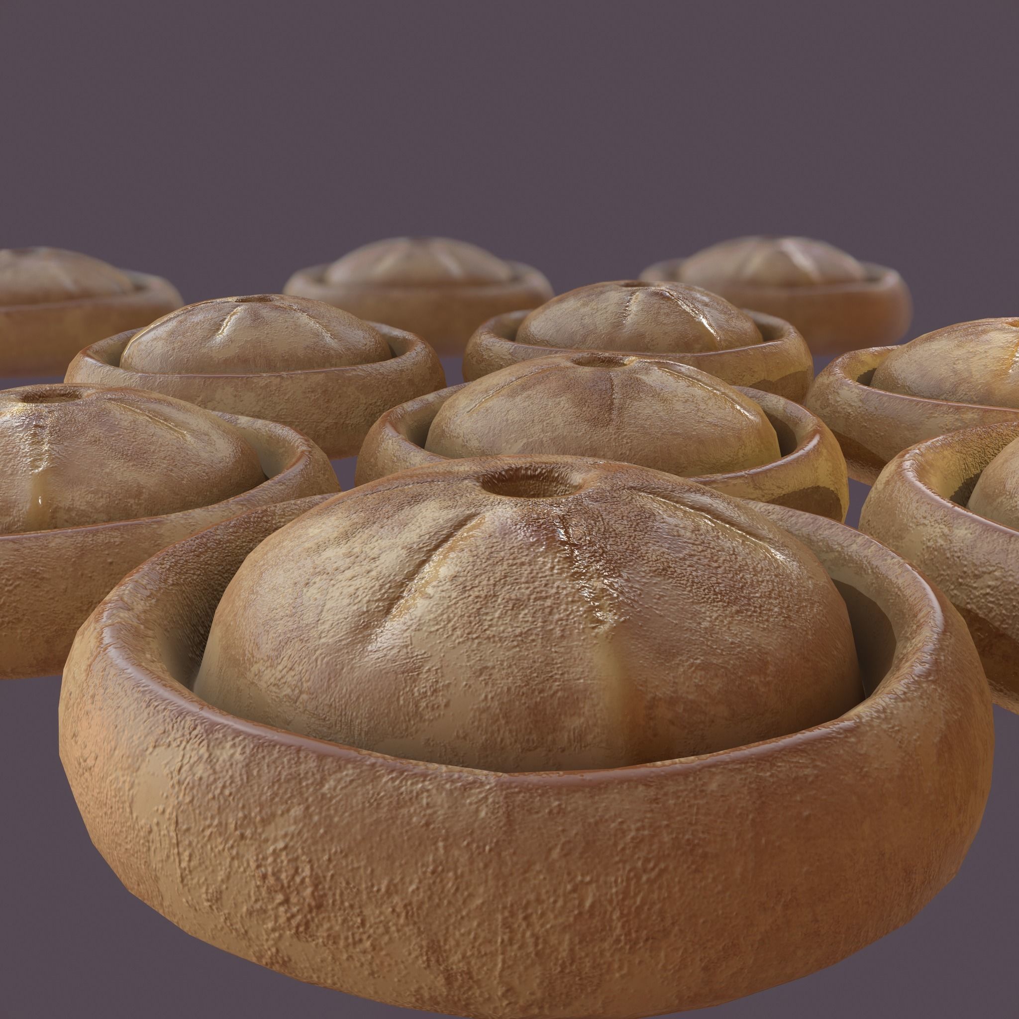 Medieval Meat Pie Low-poly 3D model_2