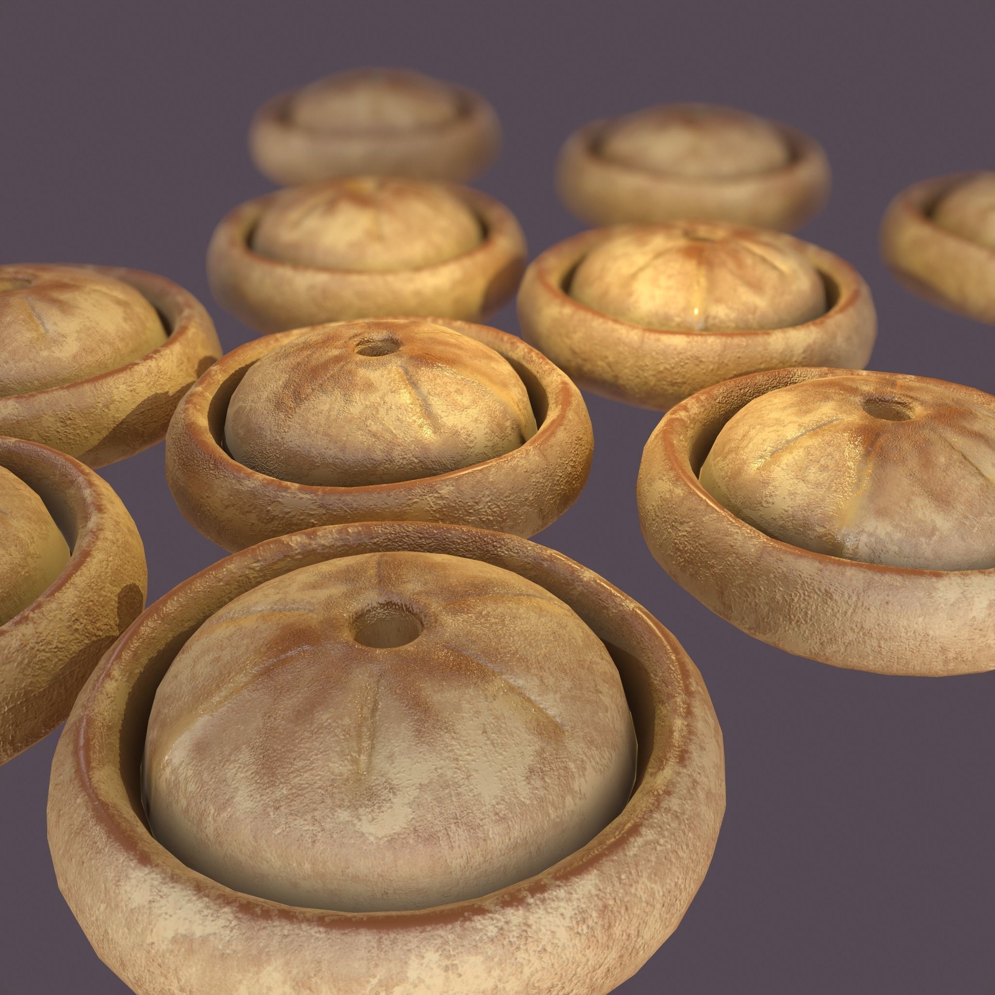 Medieval Meat Pie Low-poly 3D model_10