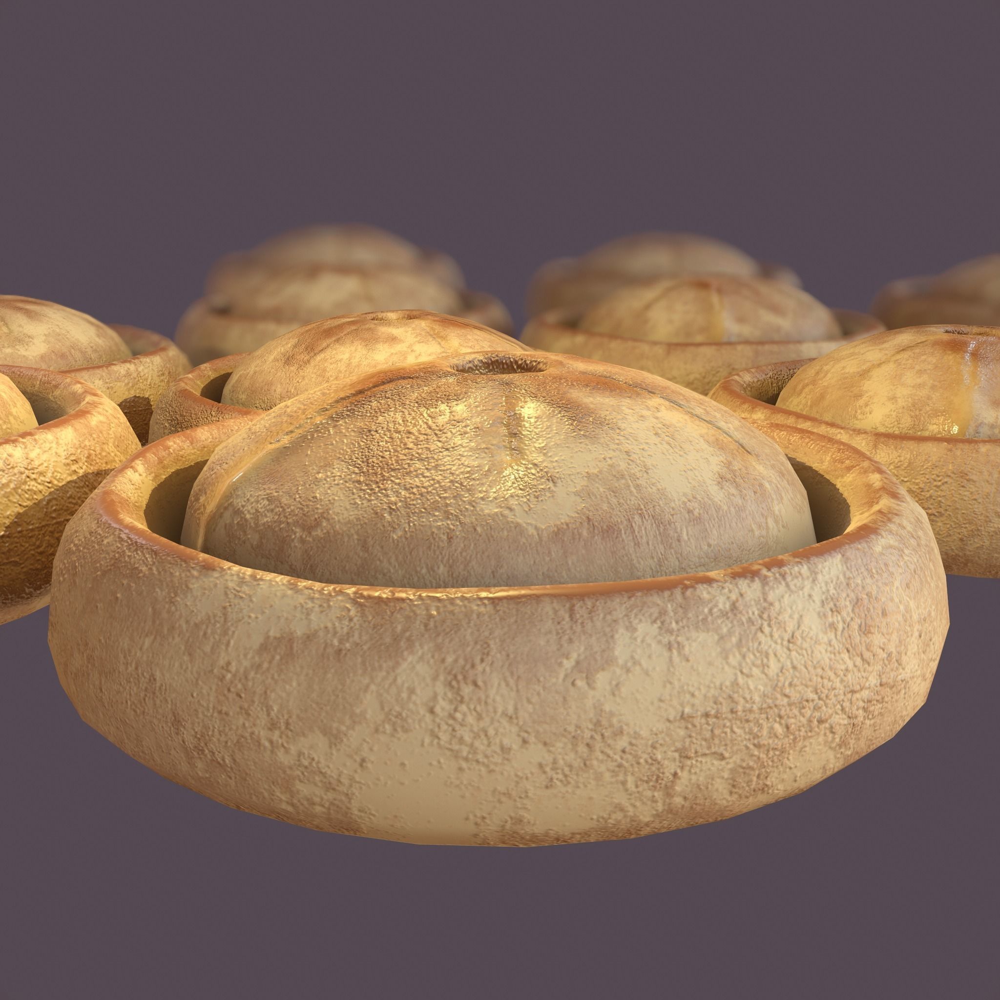 Medieval Meat Pie Low-poly 3D model_15