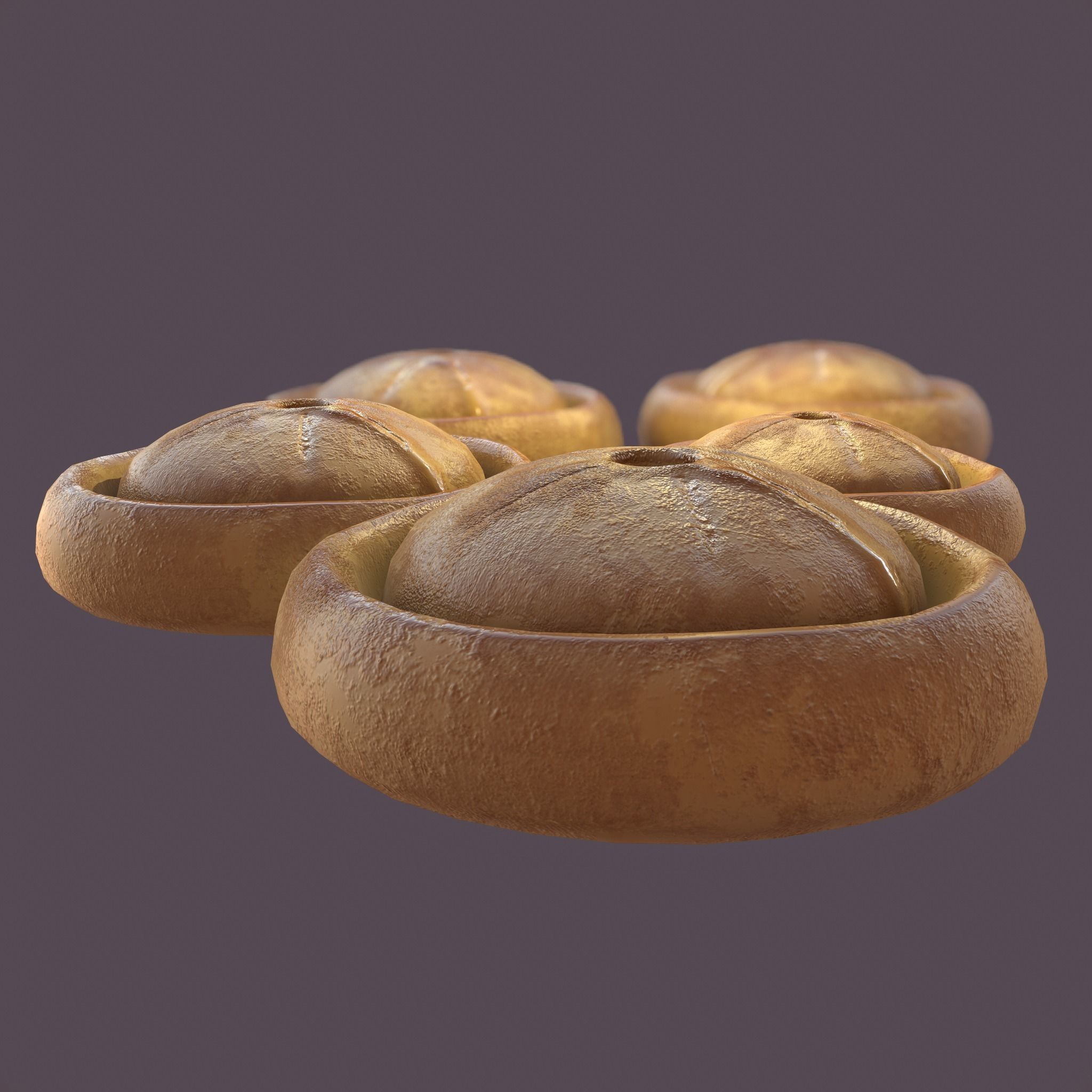 Medieval Meat Pie Low-poly 3D model_3