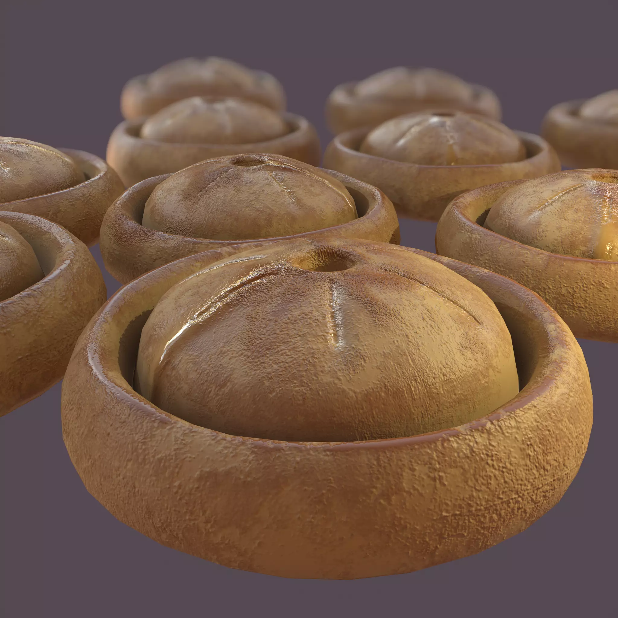 Medieval Meat Pie Low-poly 3D model_0