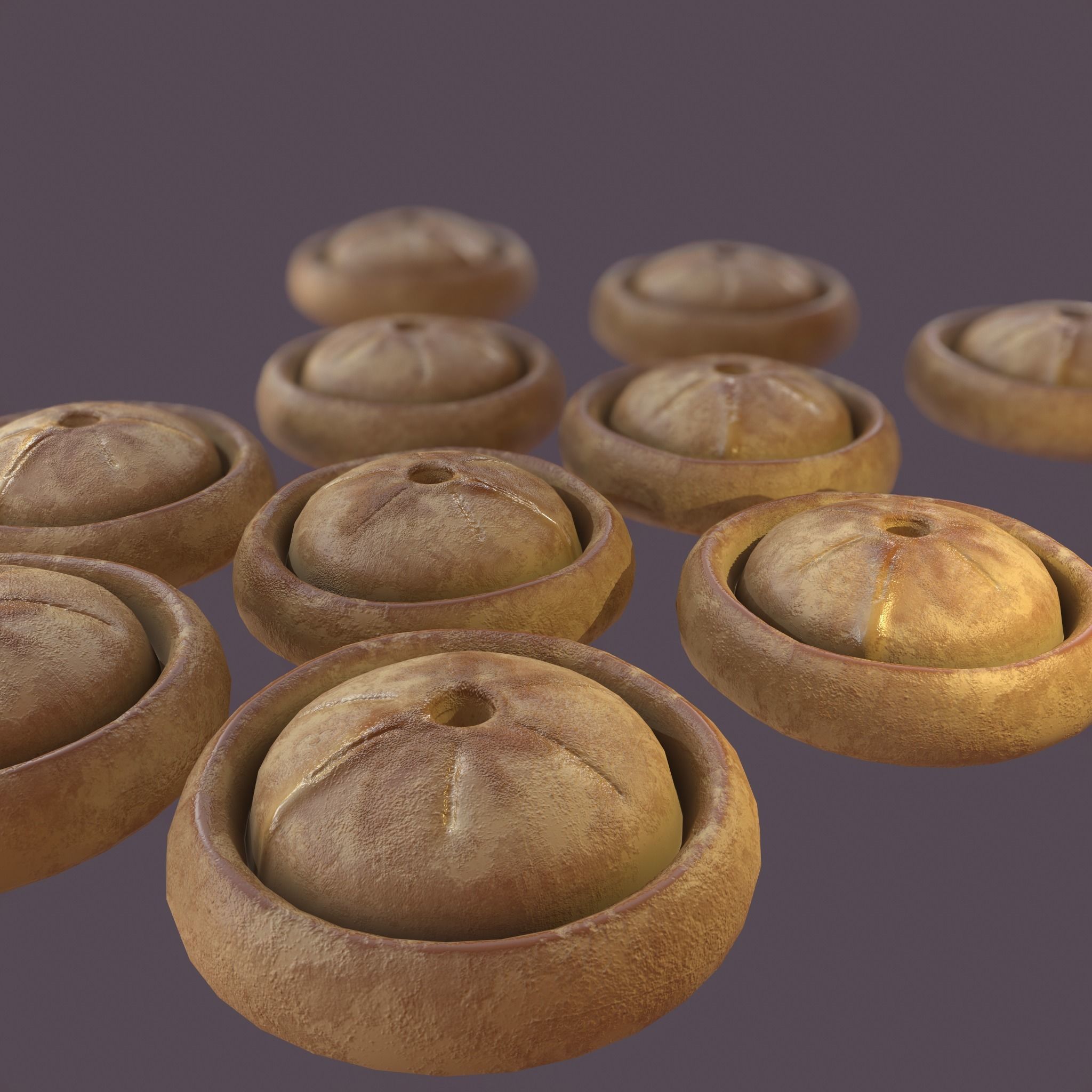 Medieval Meat Pie Low-poly 3D model_13