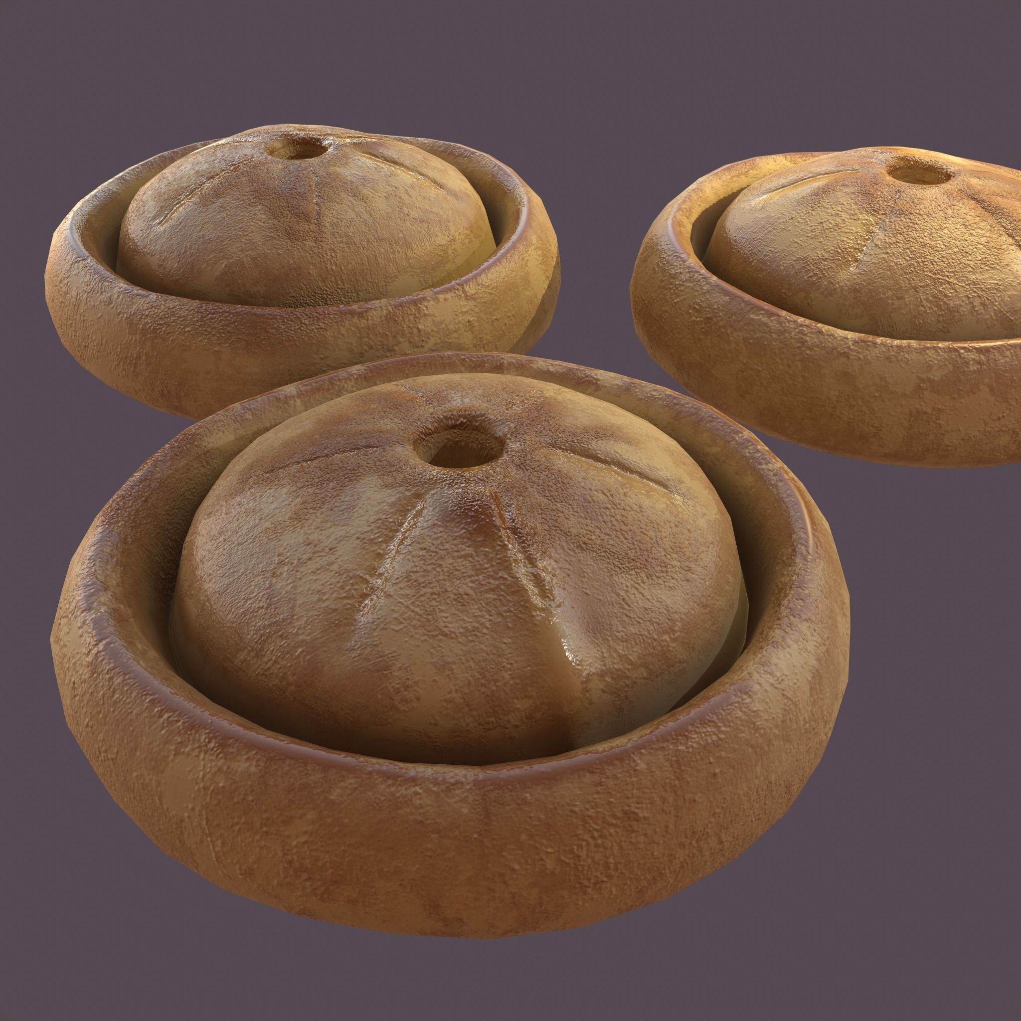 Medieval Meat Pie Low-poly 3D model_8