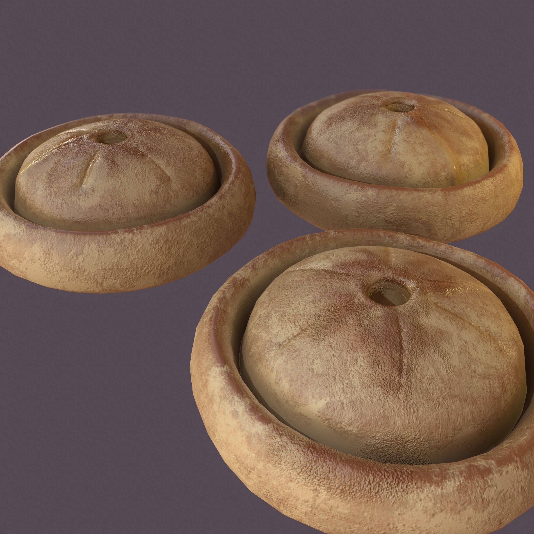 Medieval Meat Pie Low-poly 3D model_7