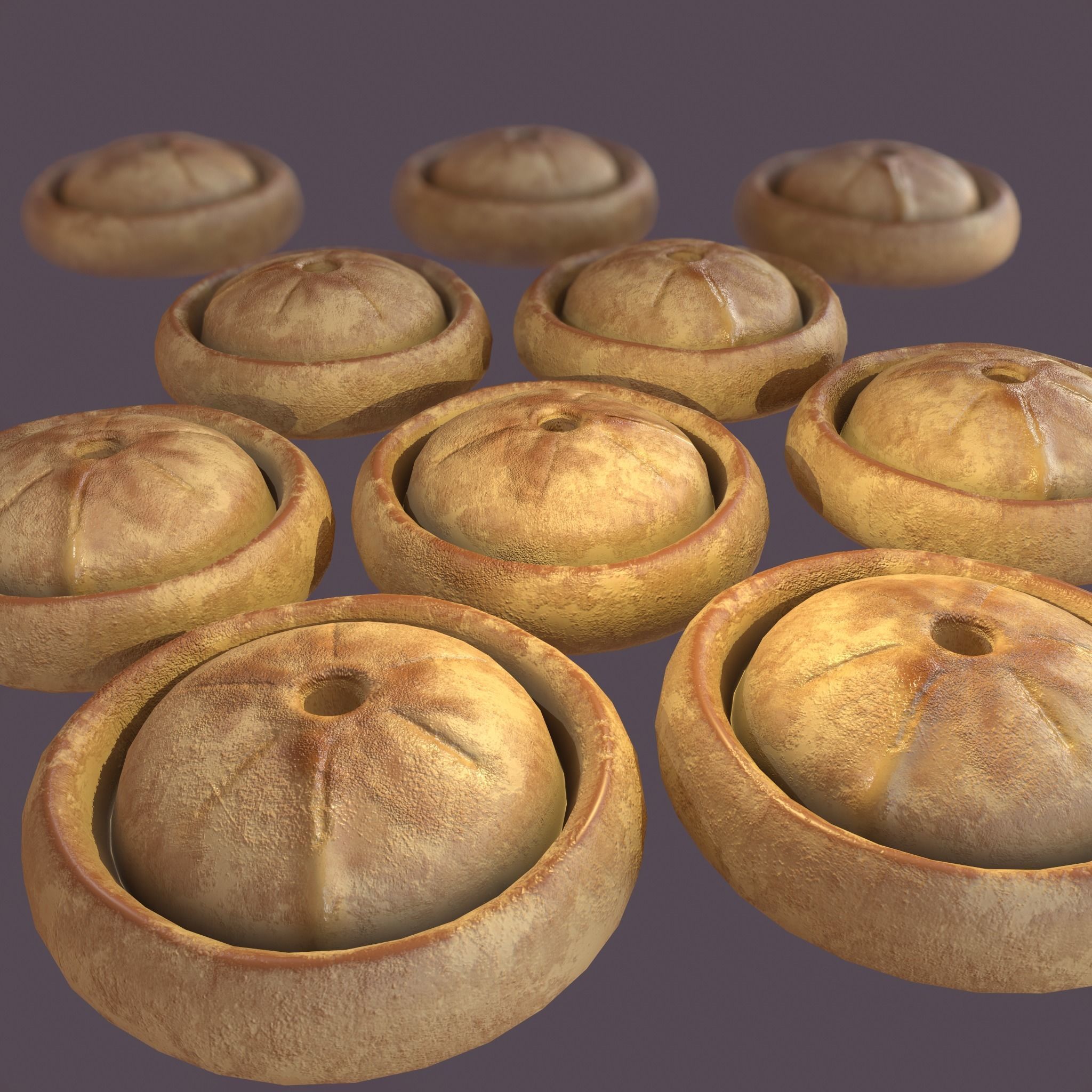 Medieval Meat Pie Low-poly 3D model_9