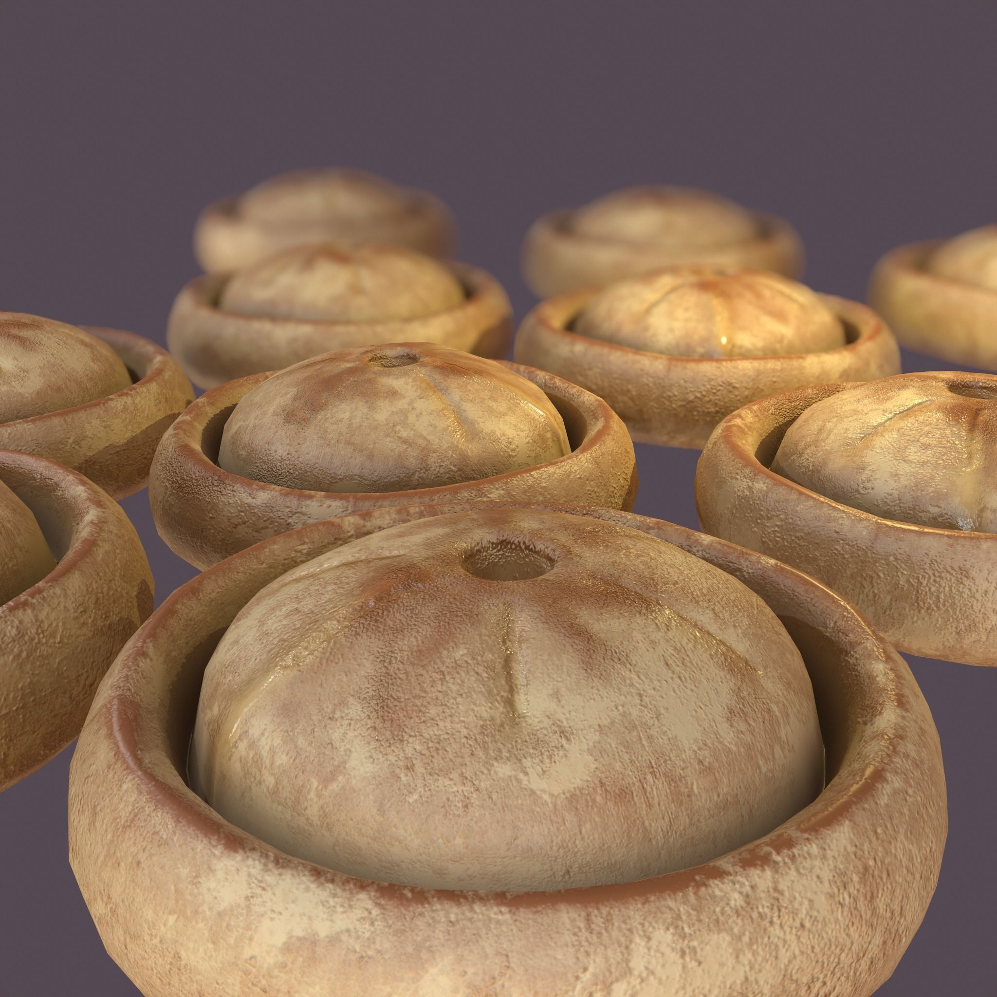 Medieval Meat Pie Low-poly 3D model_12