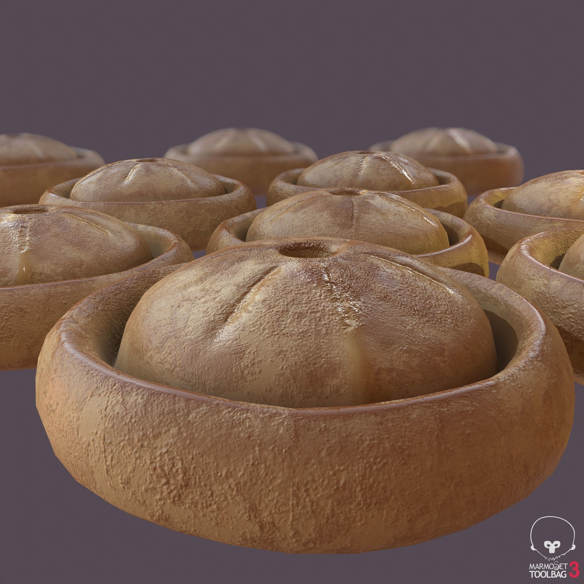 Medieval Meat Pie Low-poly 3D model_11