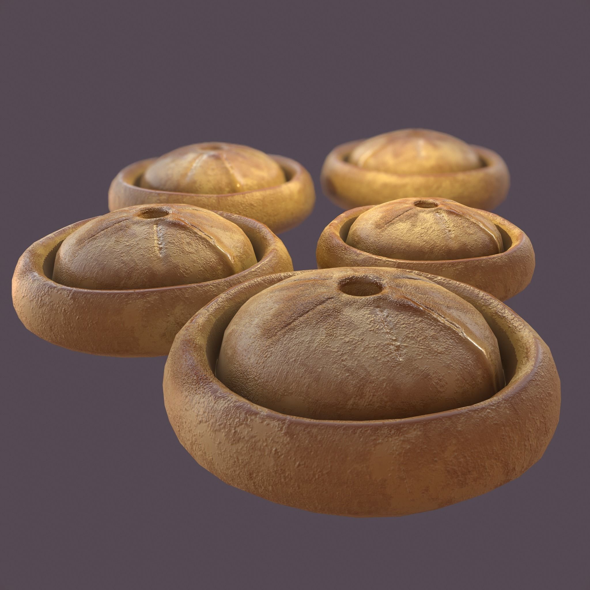 Medieval Meat Pie Low-poly 3D model_4