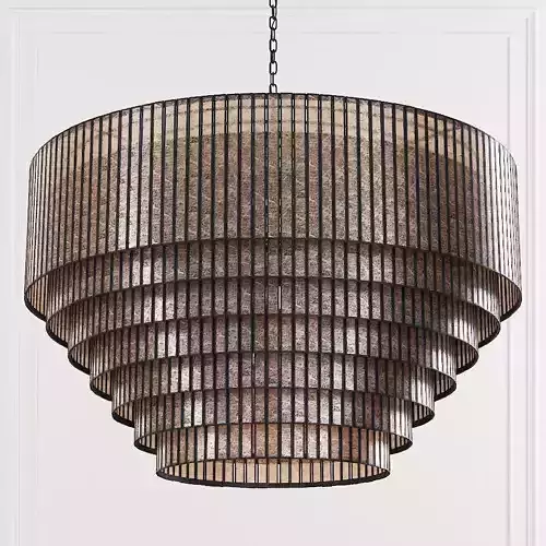 Restoration Hardware VITTI MIRRORED 7-TIER CHANDELIER Iron