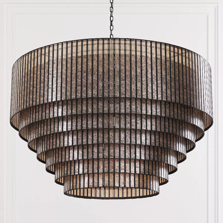 Restoration Hardware VITTI MIRRORED 7-TIER CHANDELIER Iron 3D model_0