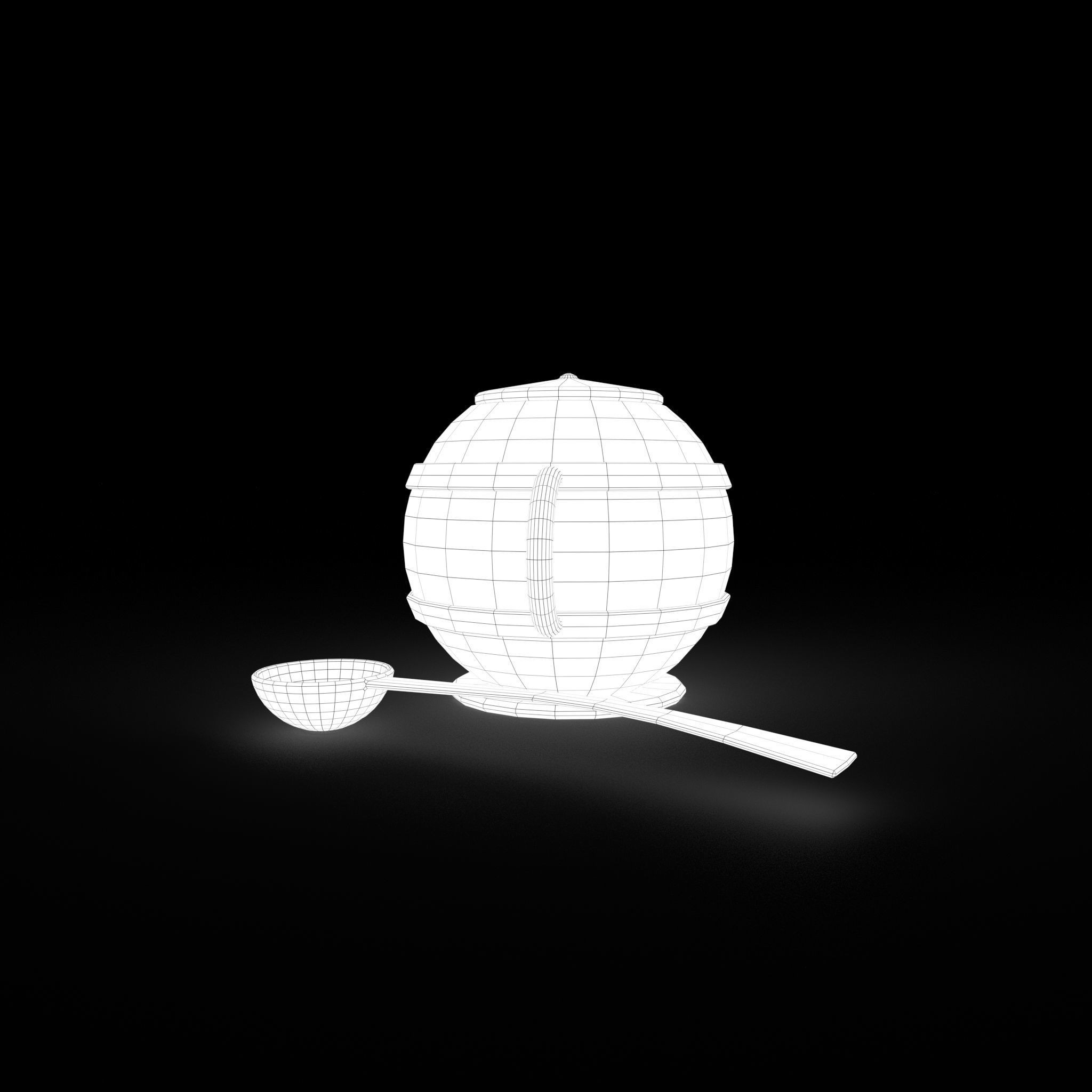 Medieval Tavern Soup pot and Spoon Free low-poly 3D model_30