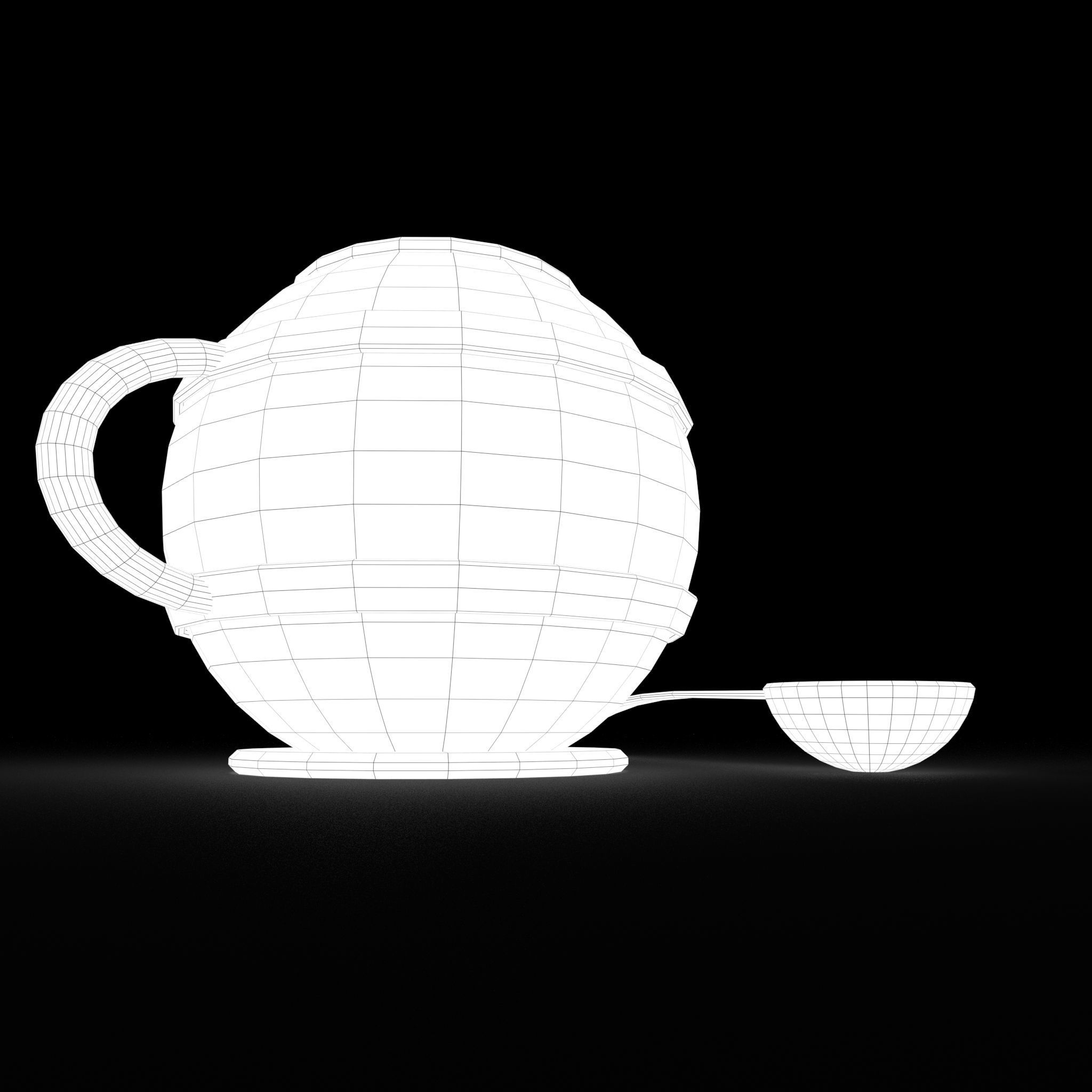 Medieval Tavern Soup pot and Spoon Free low-poly 3D model_34