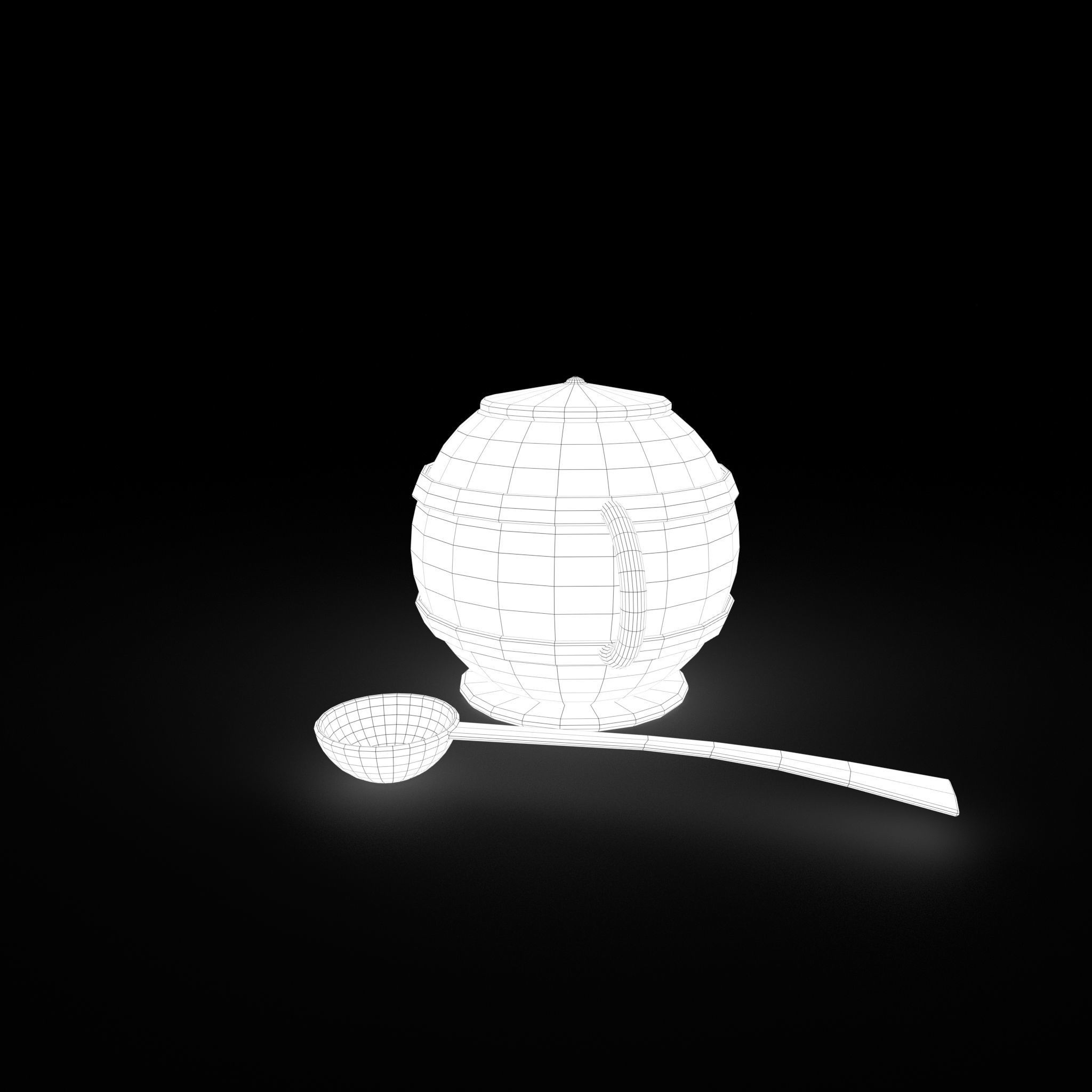 Medieval Tavern Soup pot and Spoon Free low-poly 3D model_29