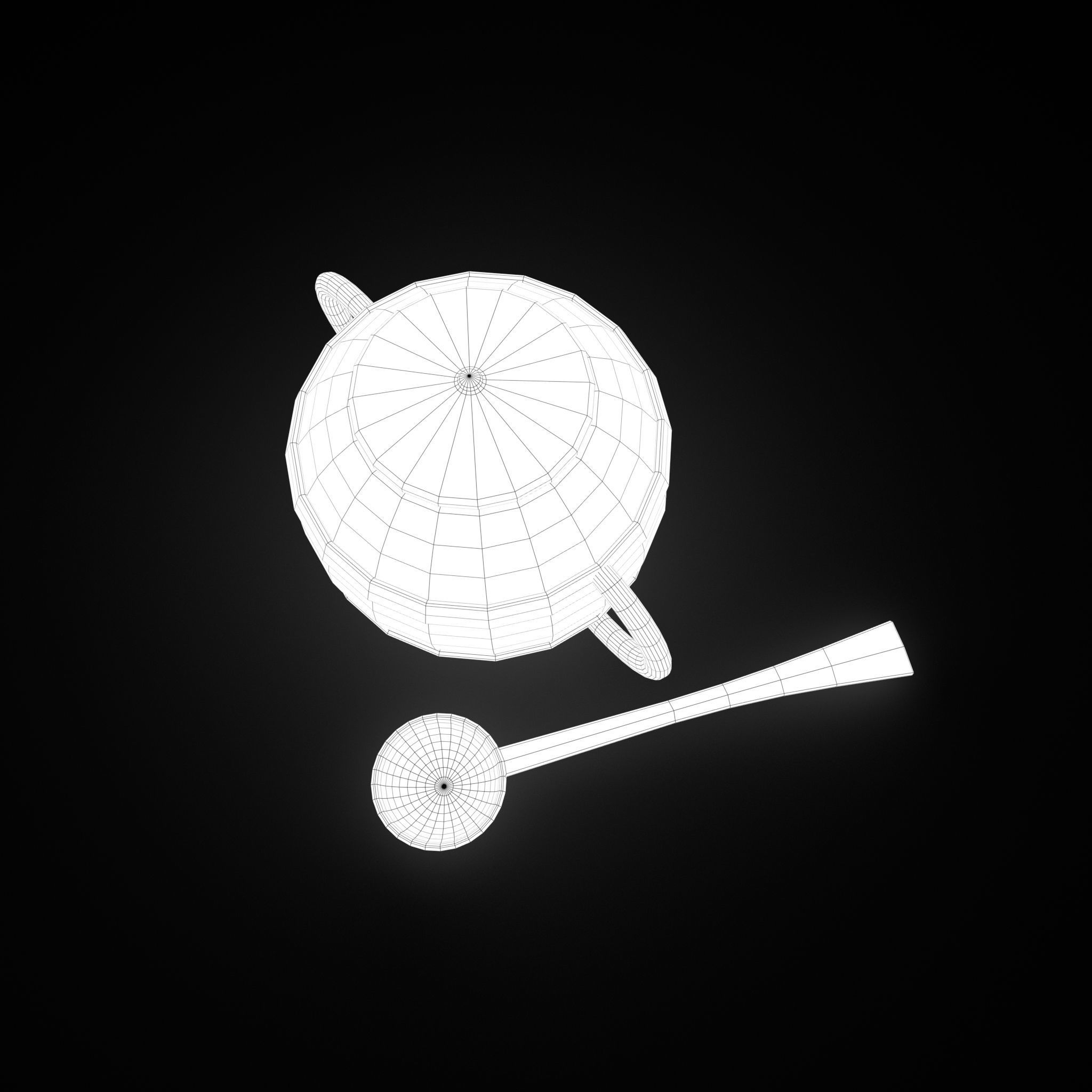 Medieval Tavern Soup pot and Spoon Free low-poly 3D model_35