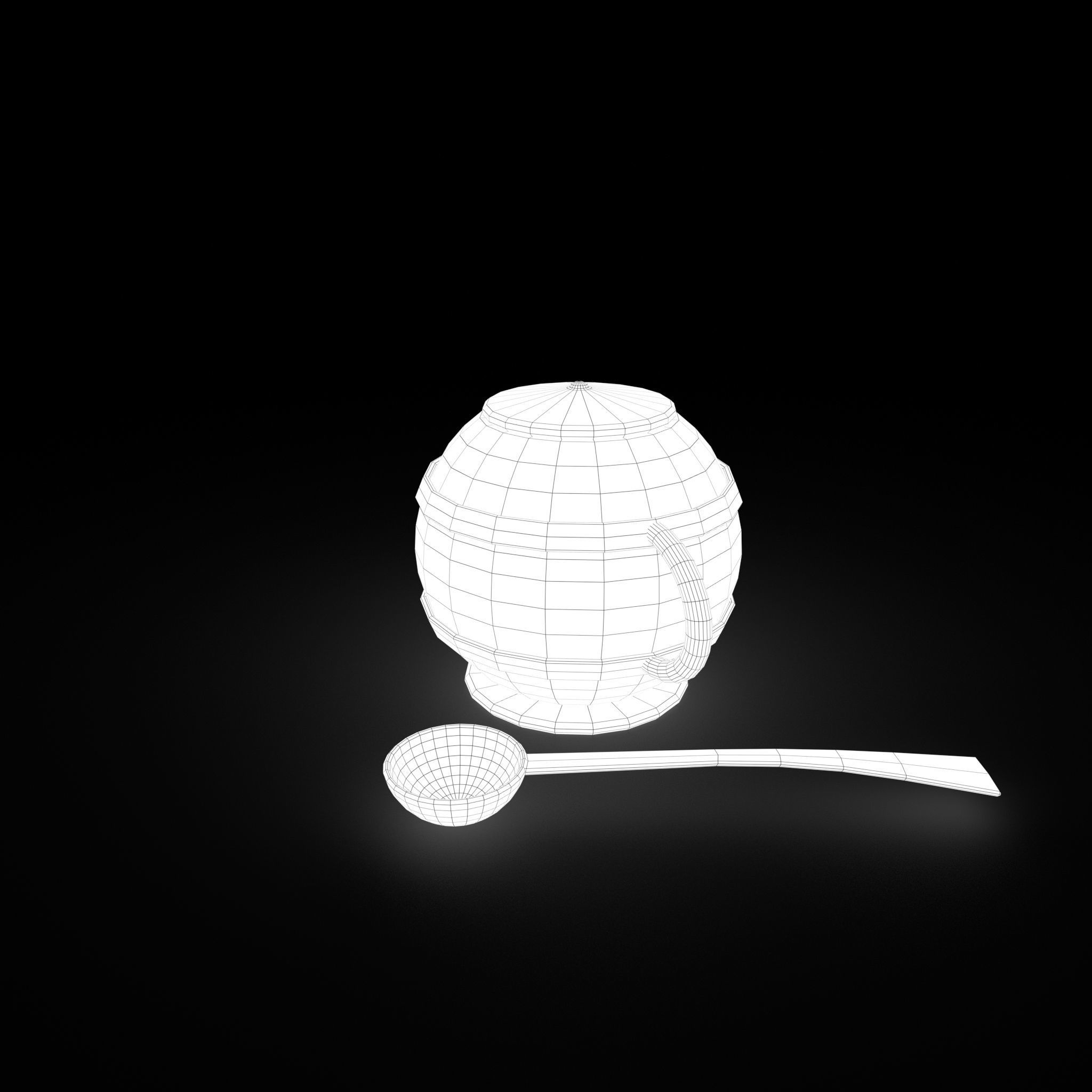 Medieval Tavern Soup pot and Spoon Free low-poly 3D model_32