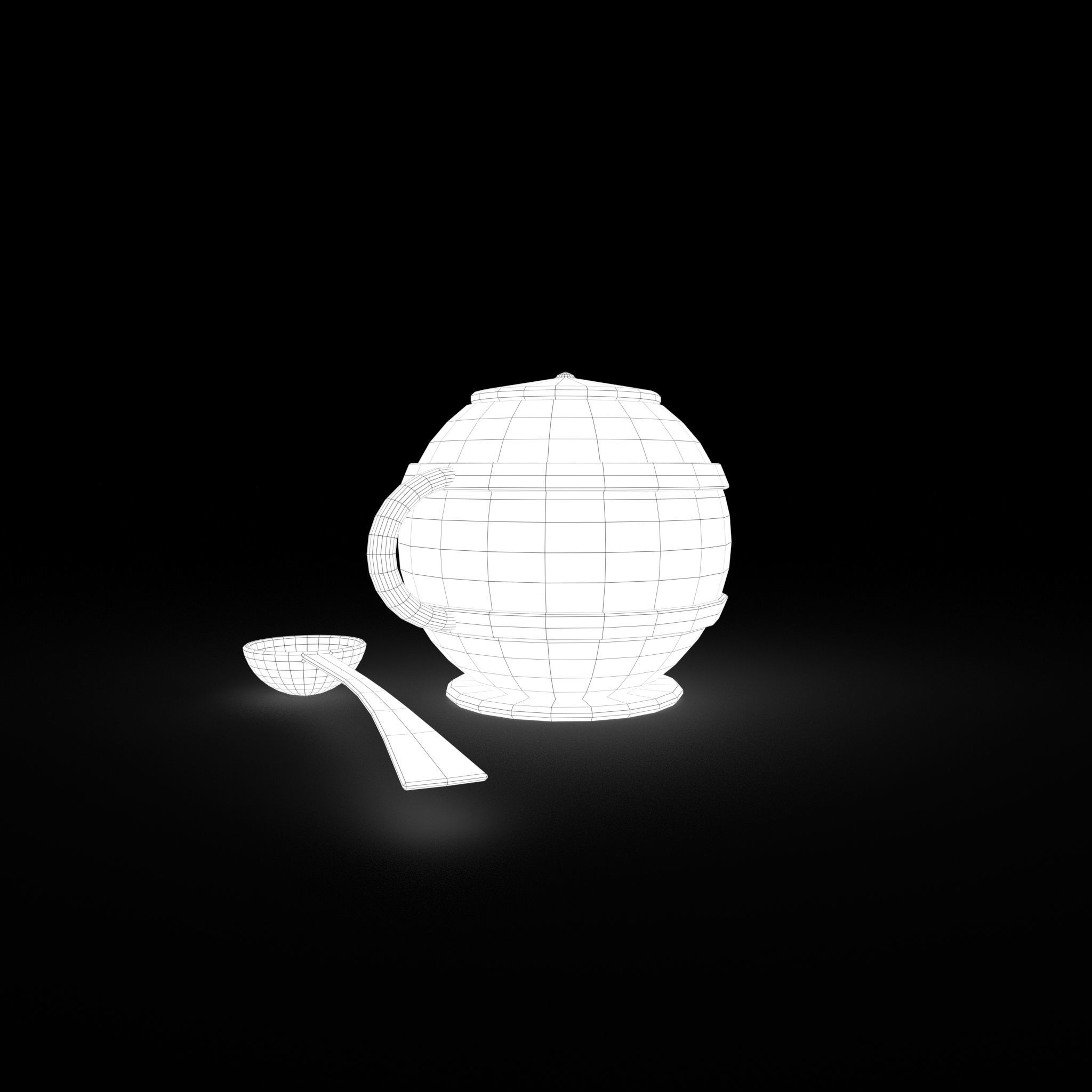 Medieval Tavern Soup pot and Spoon Free low-poly 3D model_31