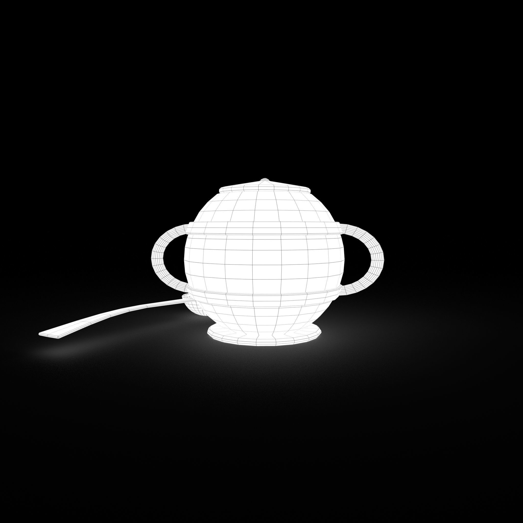 Medieval Tavern Soup pot and Spoon Free low-poly 3D model_27