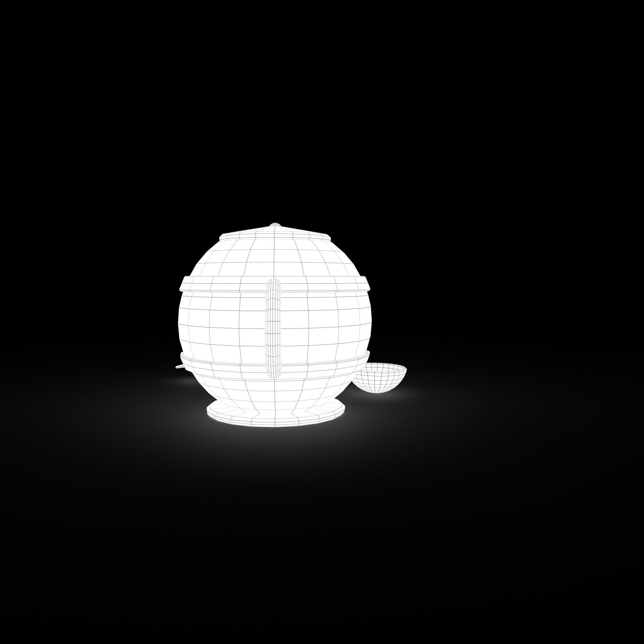 Medieval Tavern Soup pot and Spoon Free low-poly 3D model_23