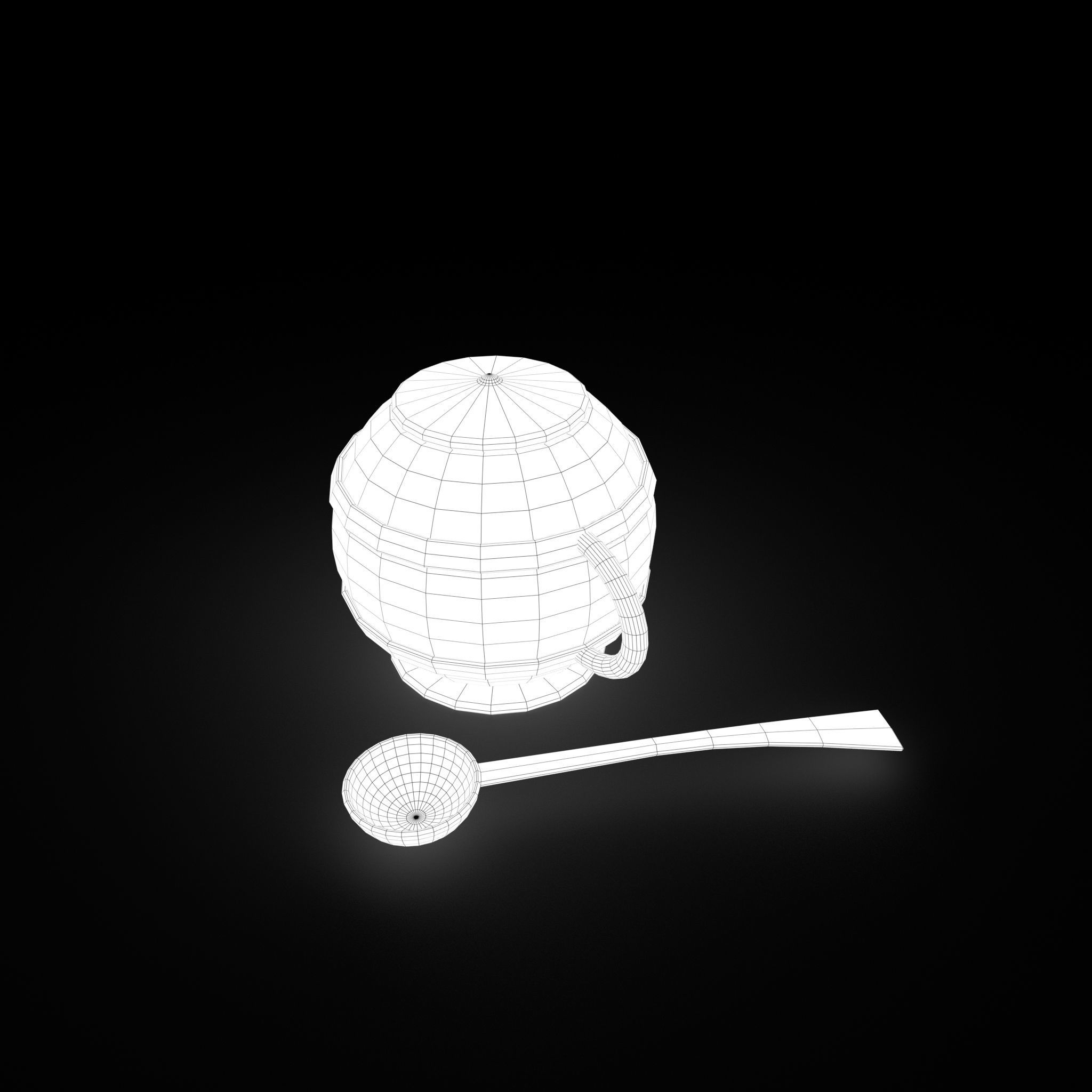 Medieval Tavern Soup pot and Spoon Free low-poly 3D model_33