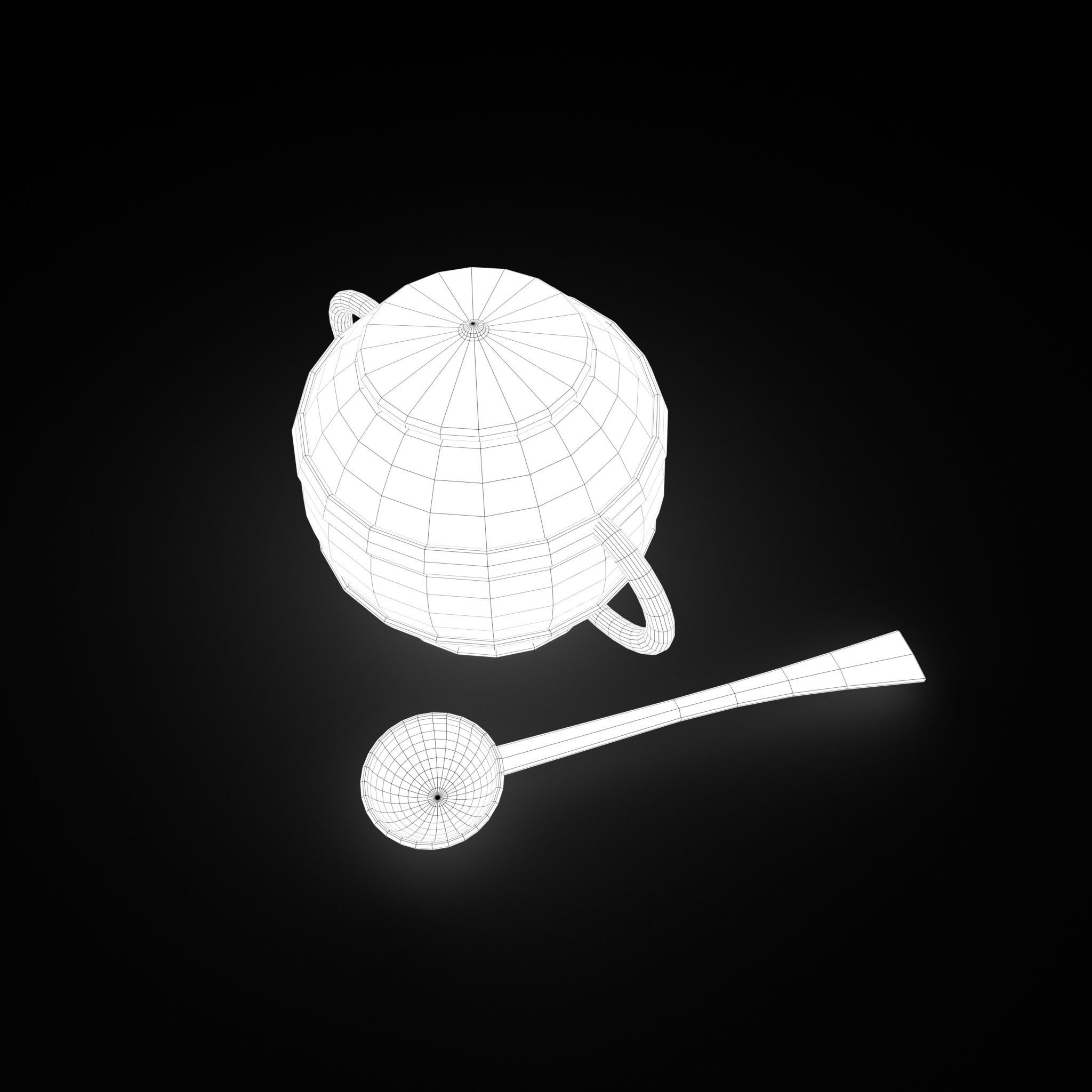 Medieval Tavern Soup pot and Spoon Free low-poly 3D model_36