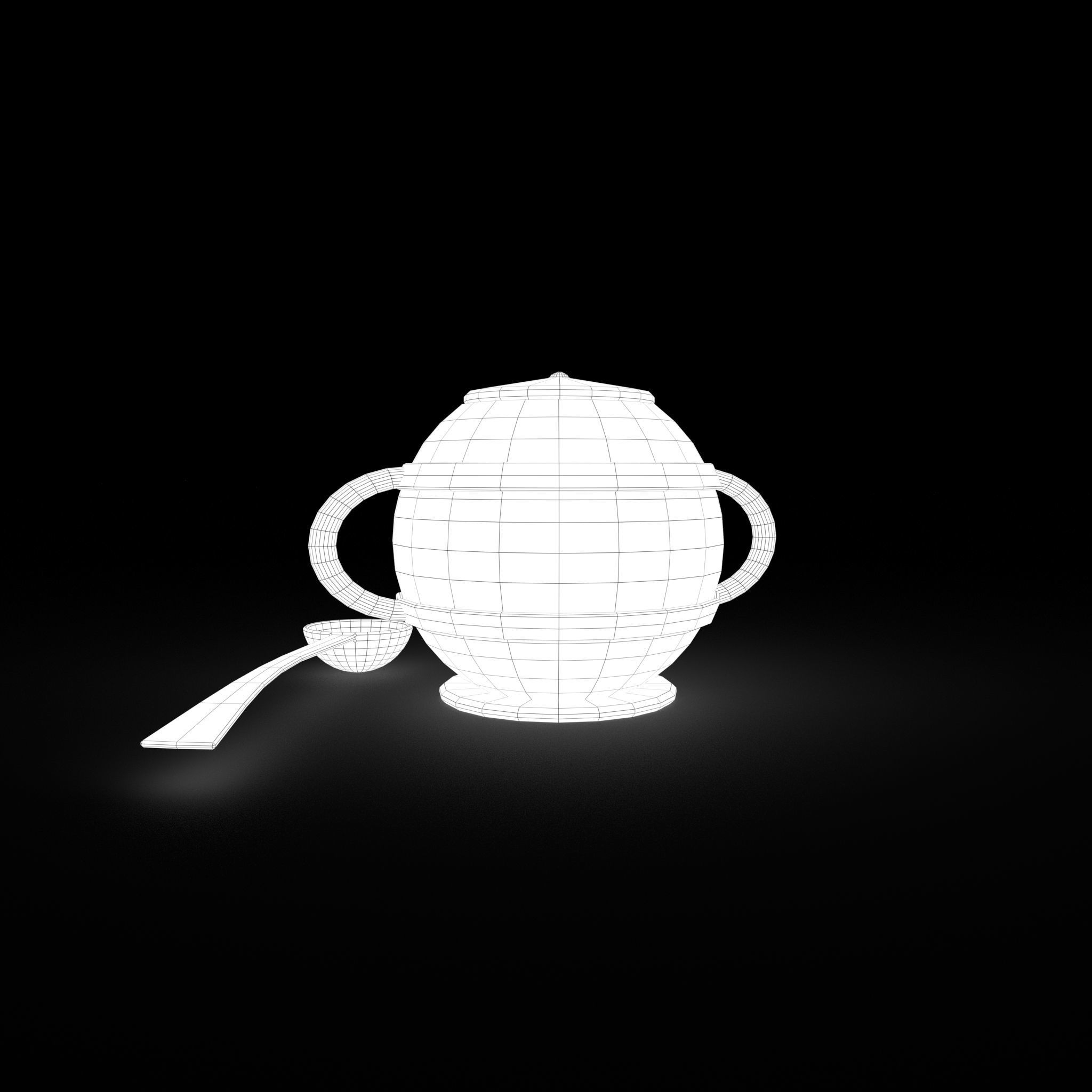 Medieval Tavern Soup pot and Spoon Free low-poly 3D model_28