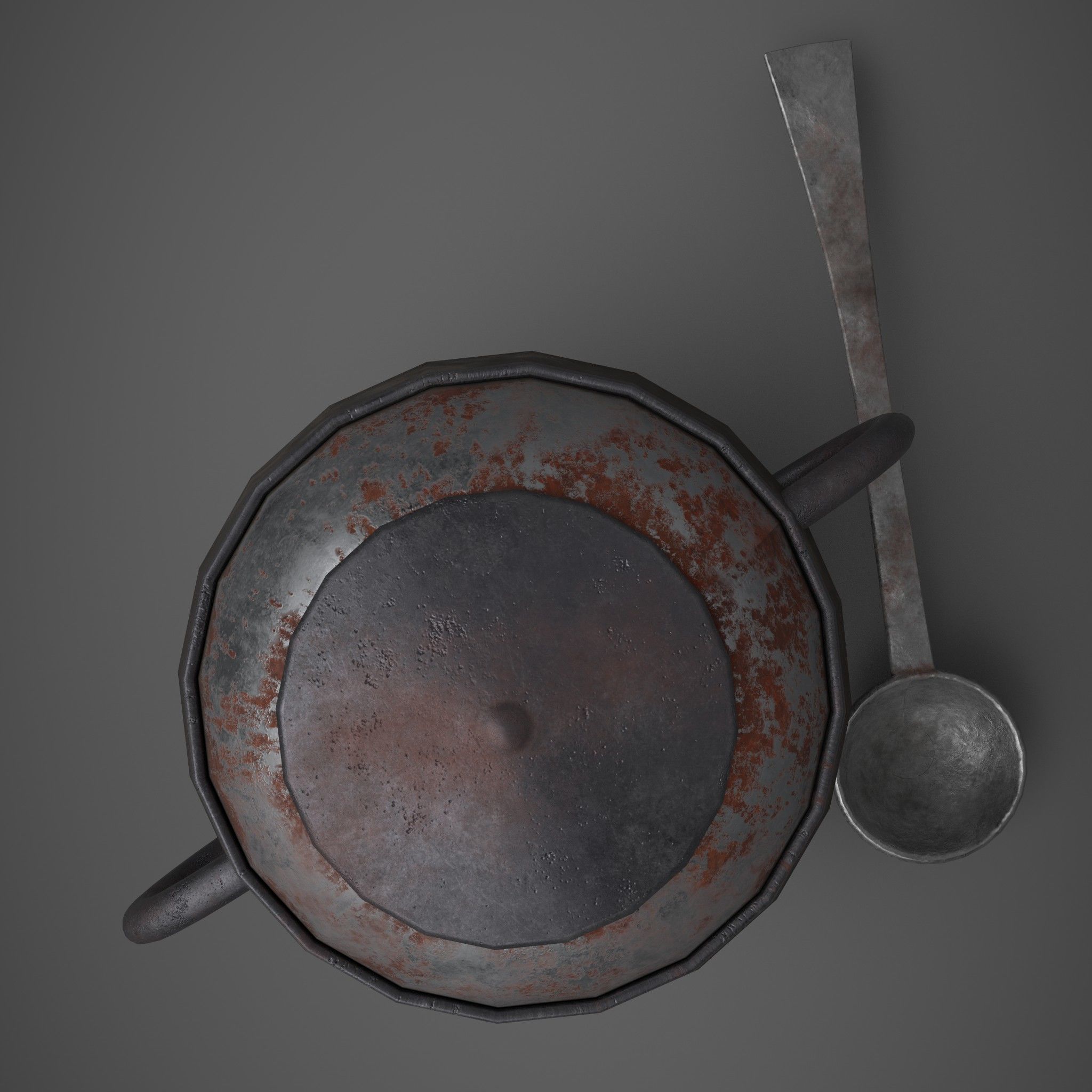 Medieval Tavern Soup pot and Spoon Free low-poly 3D model_15