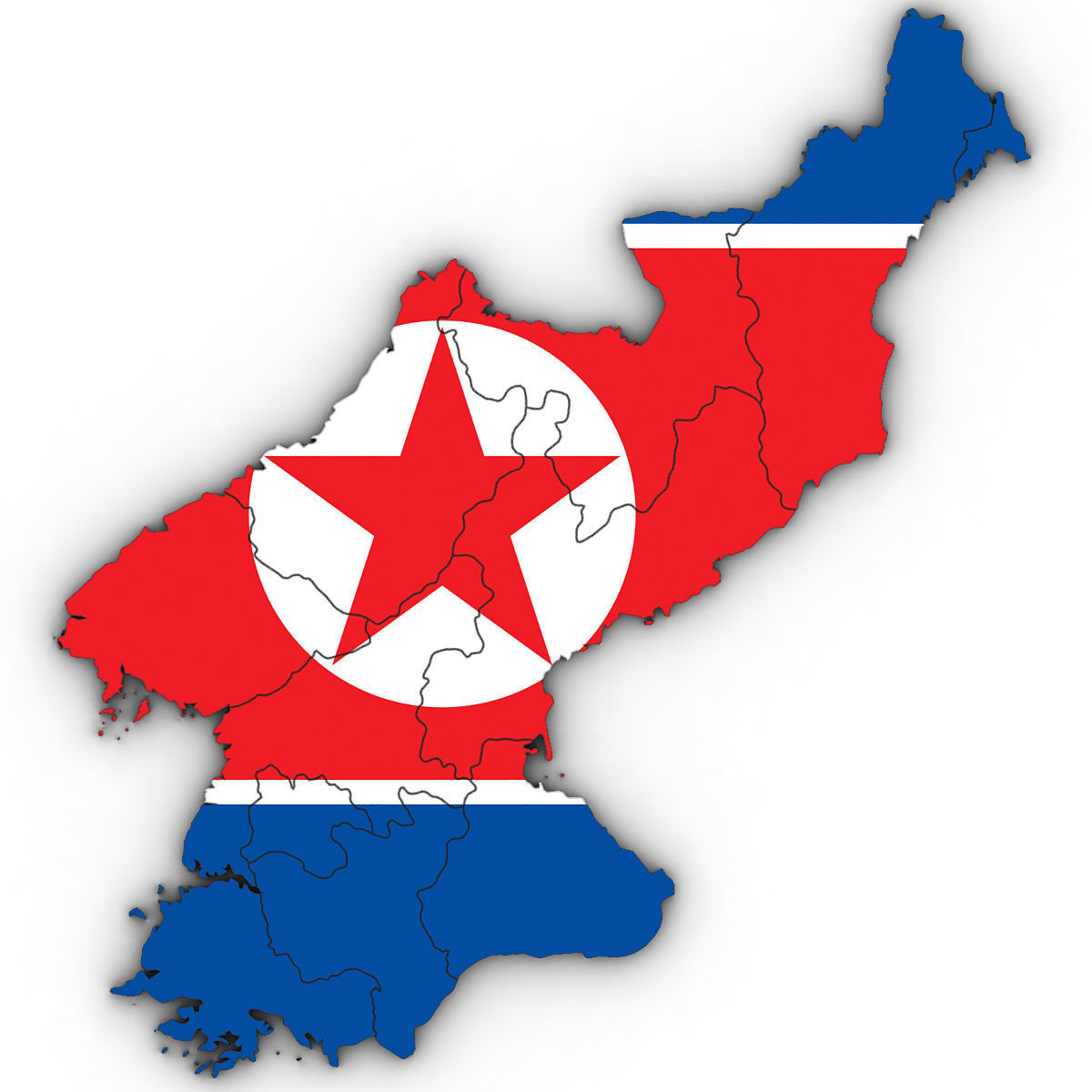 3D Political Map of North Korea 3D model_7
