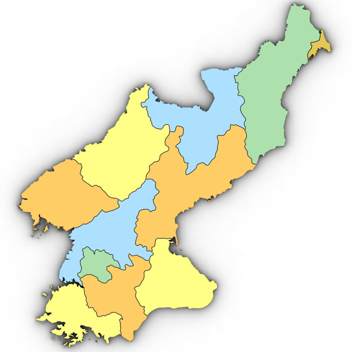 3D Political Map of North Korea 3D model_8