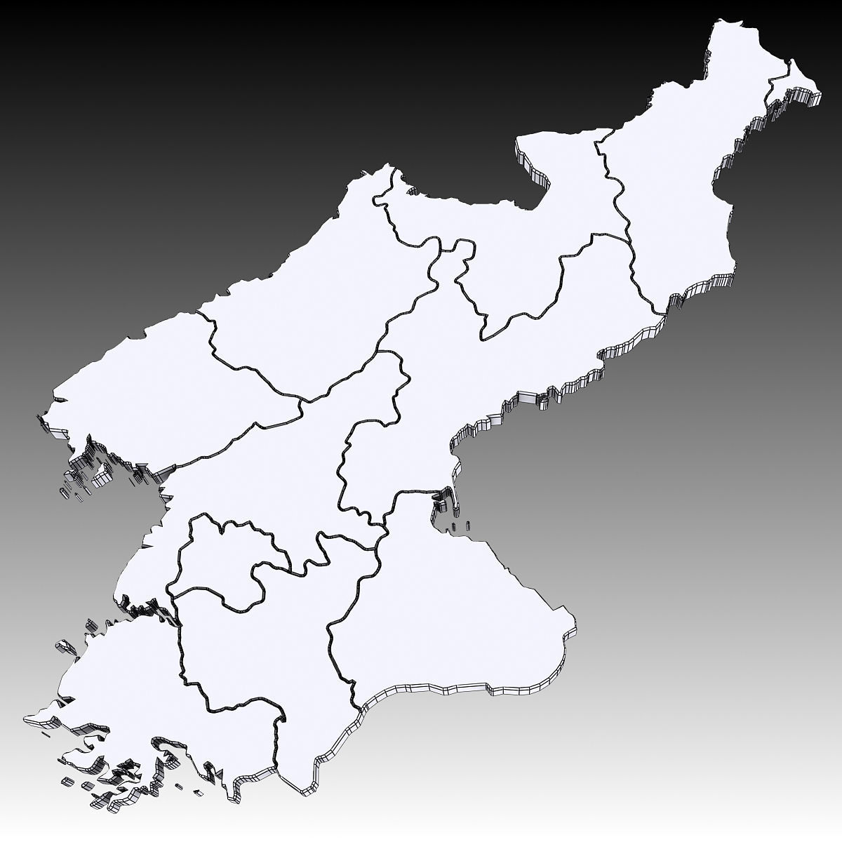 3D Political Map of North Korea 3D model_6