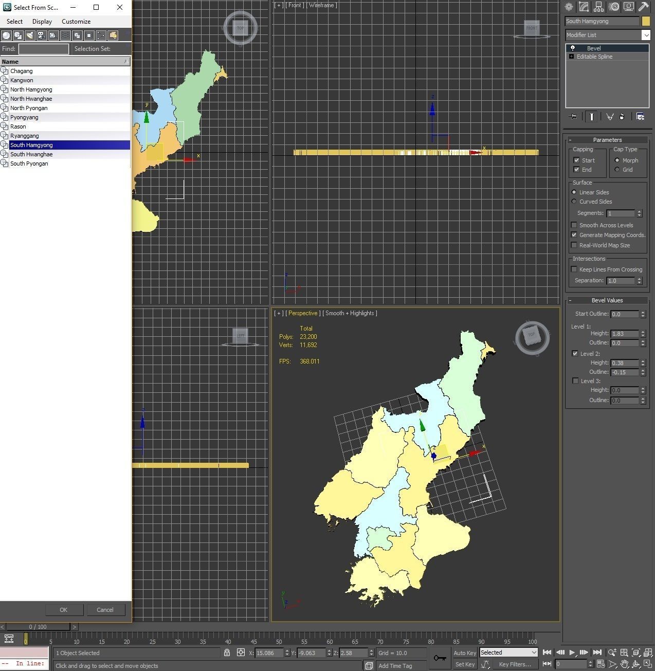 3D Political Map of North Korea 3D model_9