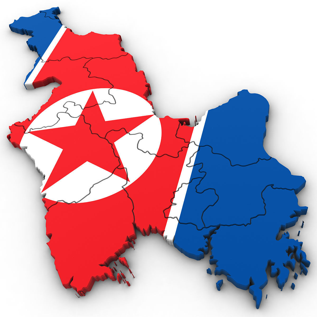 3D Political Map of North Korea 3D model_2
