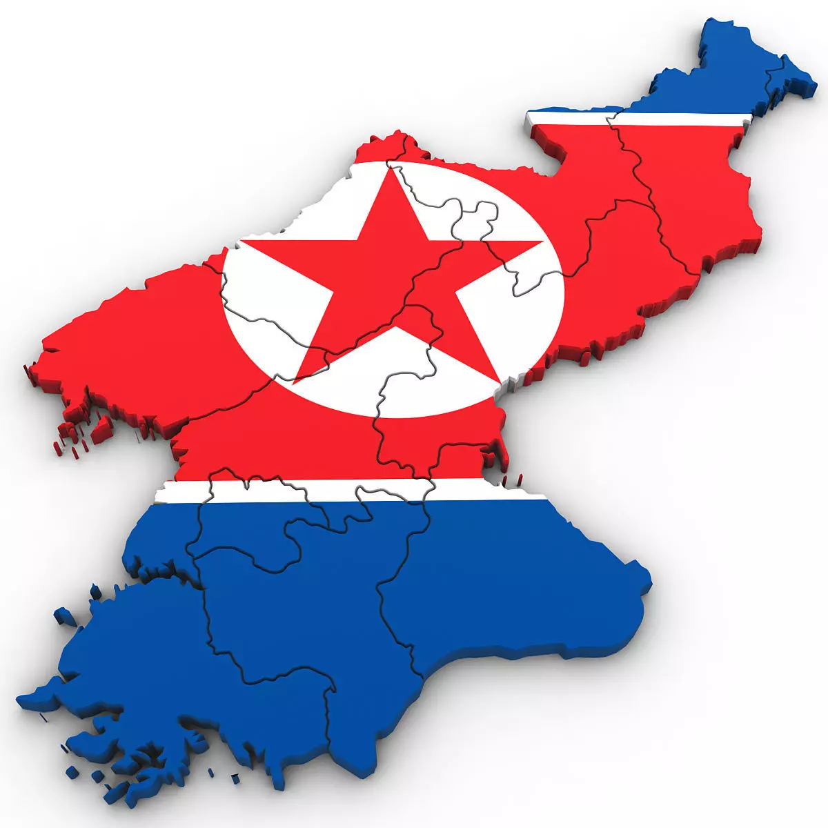3D Political Map of North Korea 3D model_0