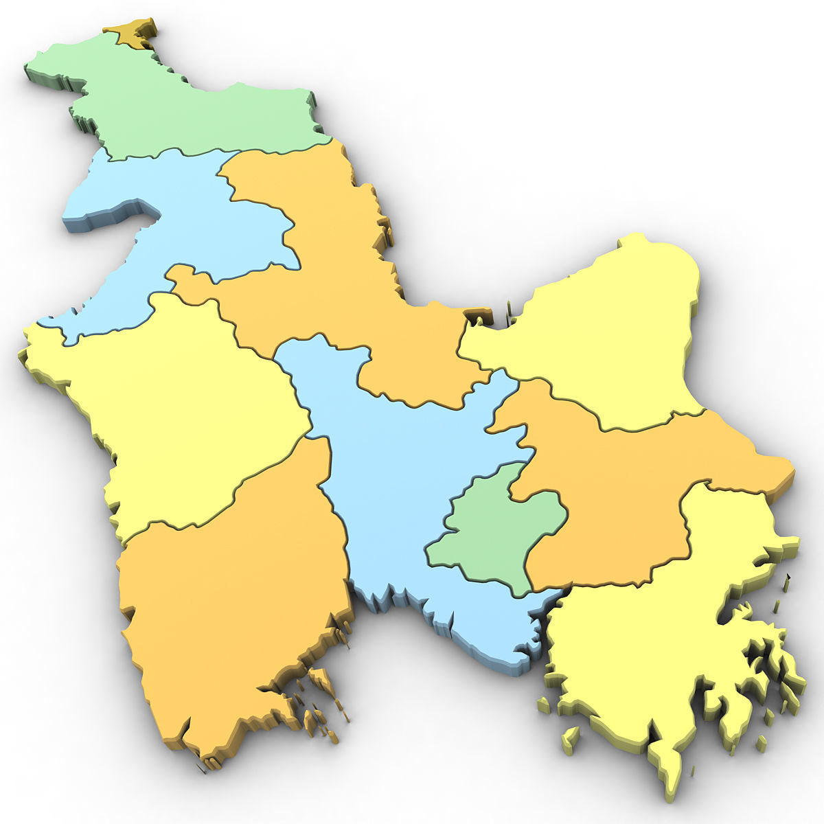 3D Political Map of North Korea 3D model_3