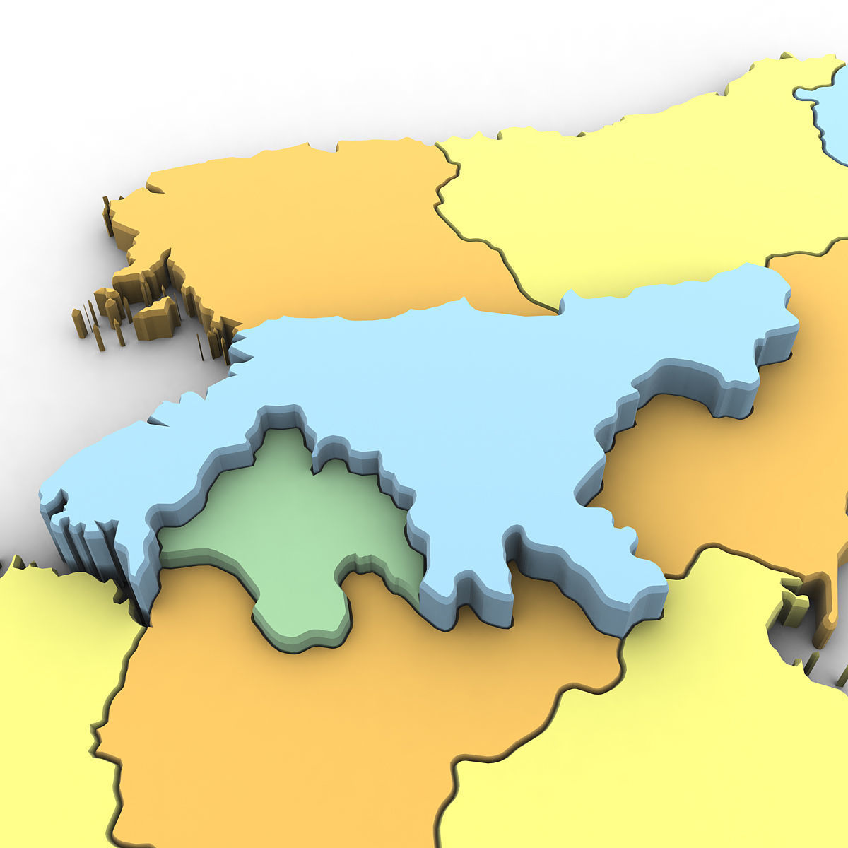 3D Political Map of North Korea 3D model_5