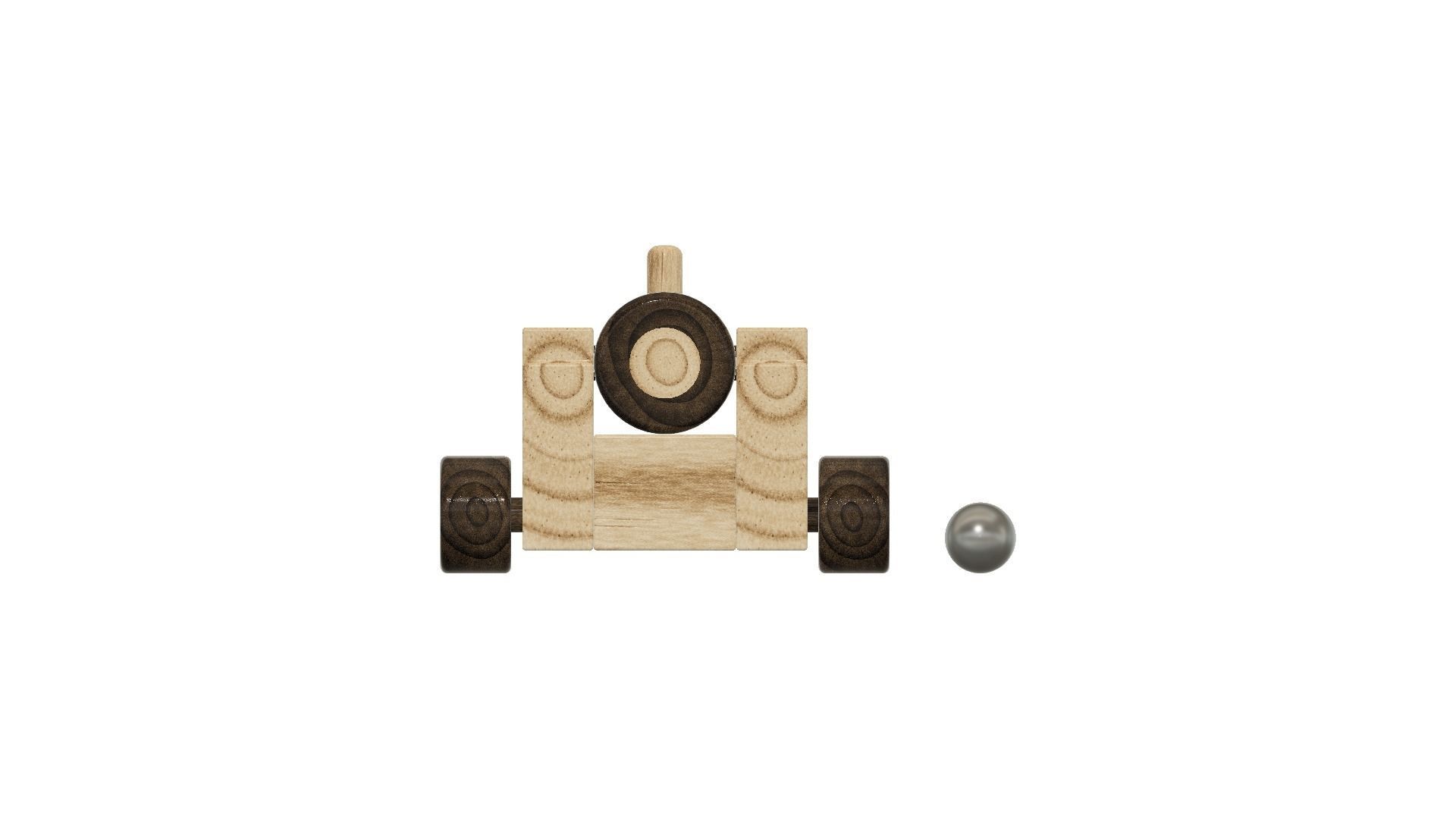 Wood Cannon Toy 3D print model_2