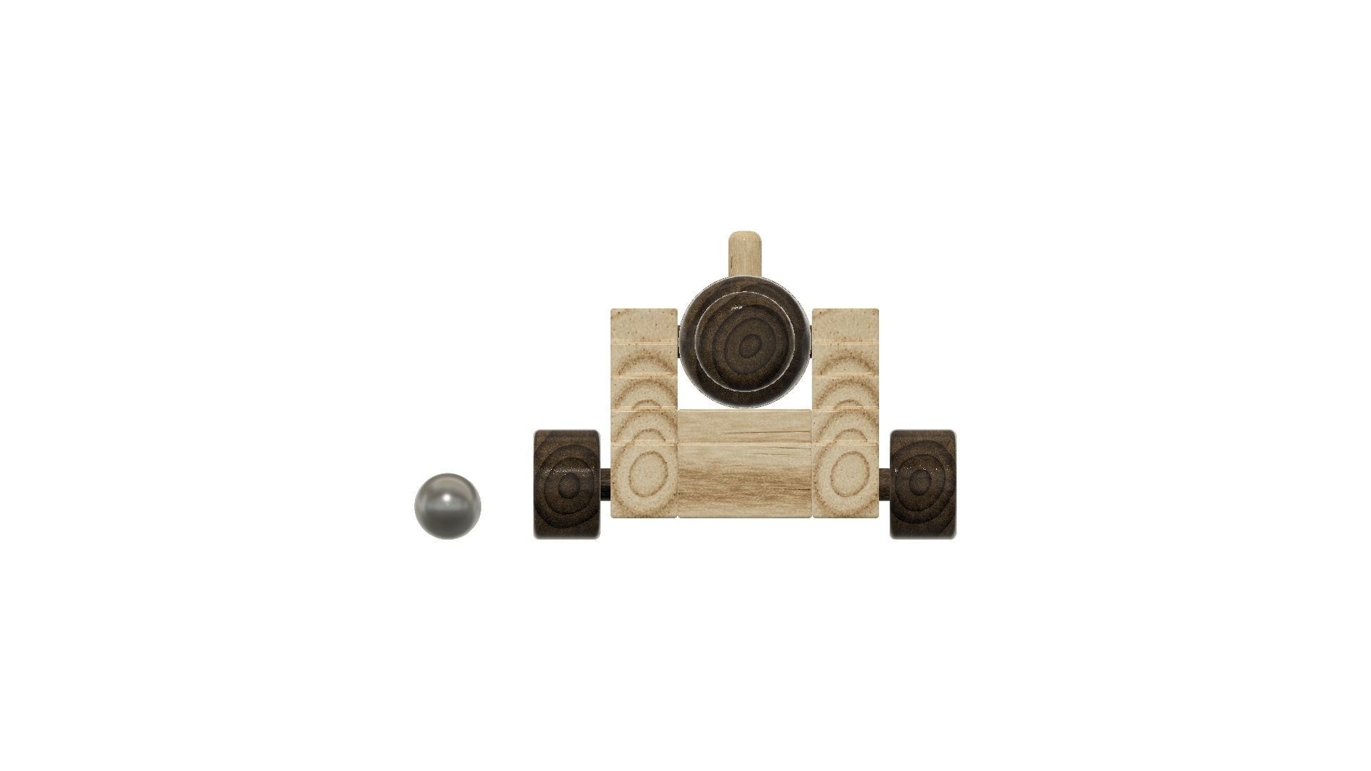 Wood Cannon Toy 3D print model_1
