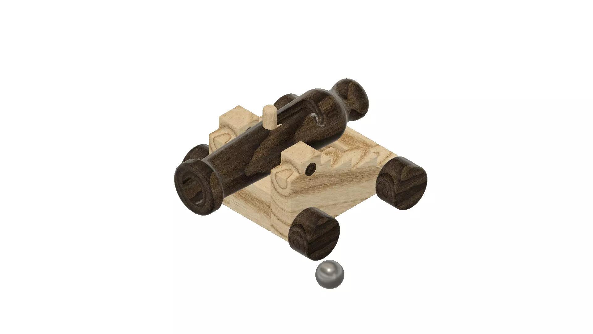 Wood Cannon Toy 3D print model_0