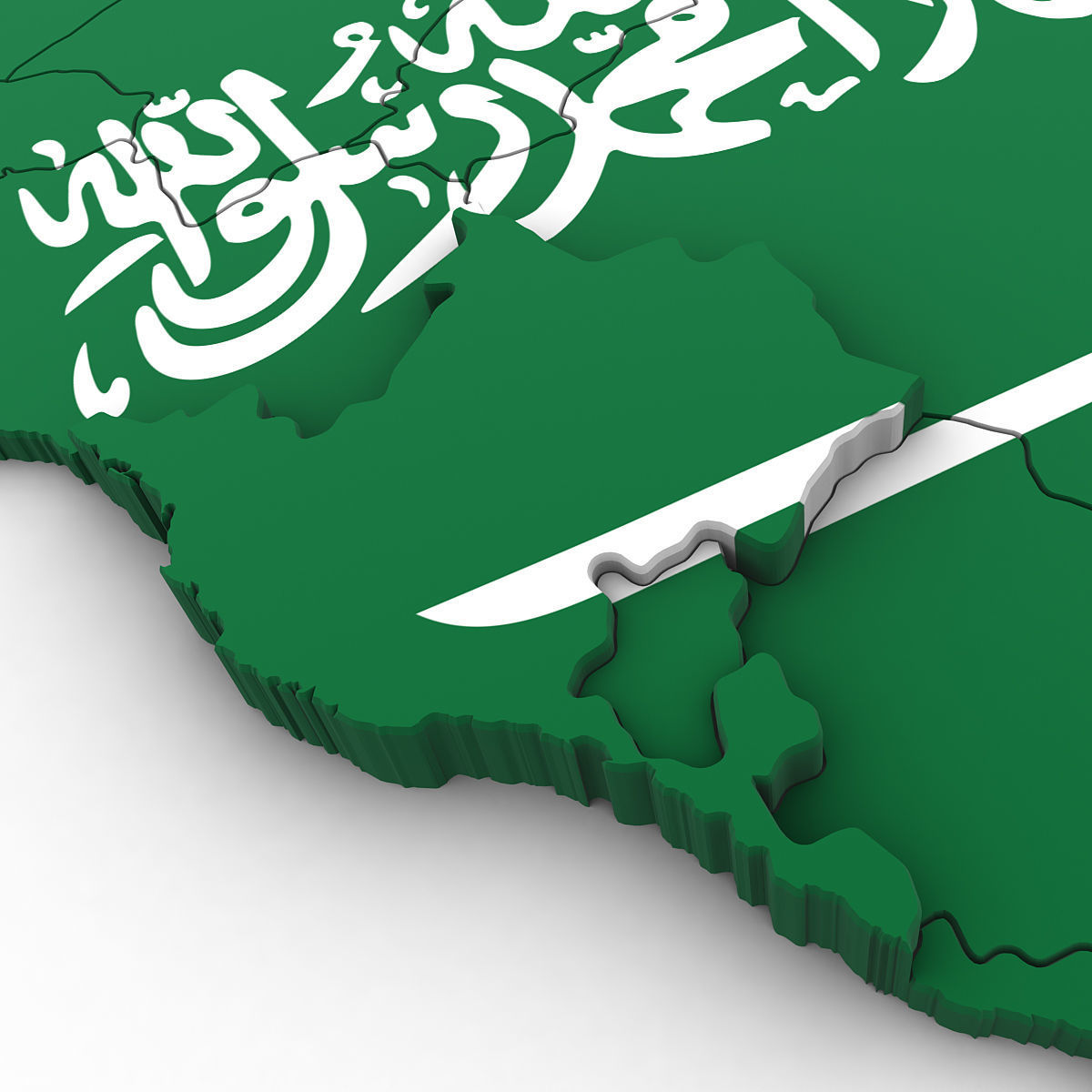 3D Political Map of Saudi Arabia 3D model_4