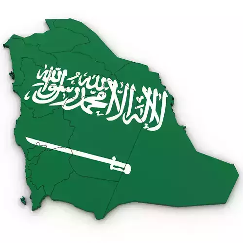 3D Political Map of Saudi Arabia