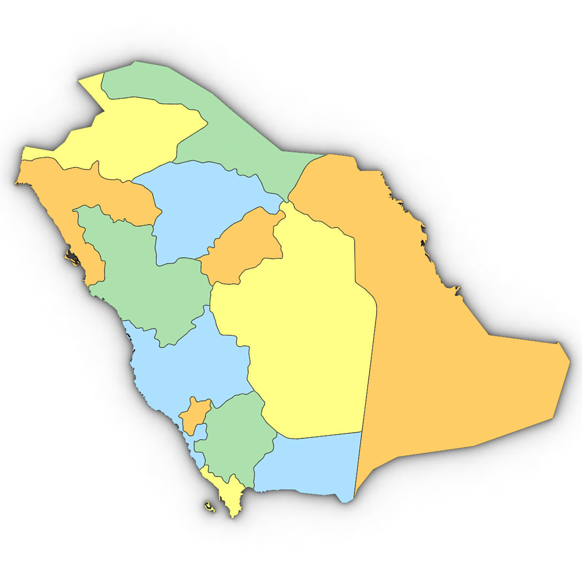 3D Political Map of Saudi Arabia 3D model_9