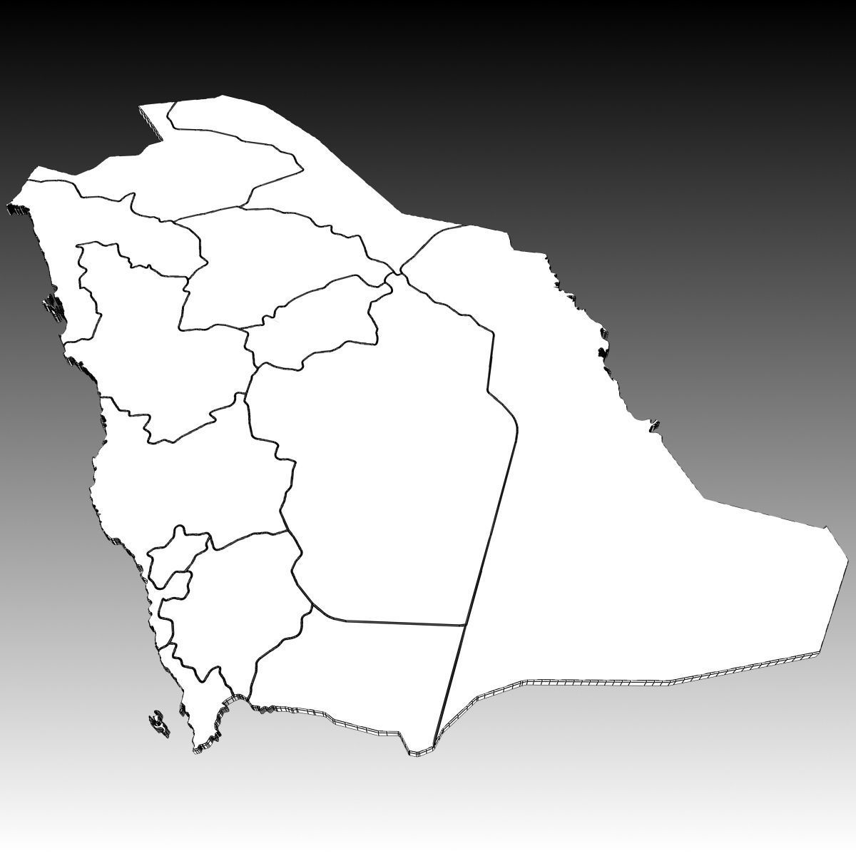 3D Political Map of Saudi Arabia 3D model_6