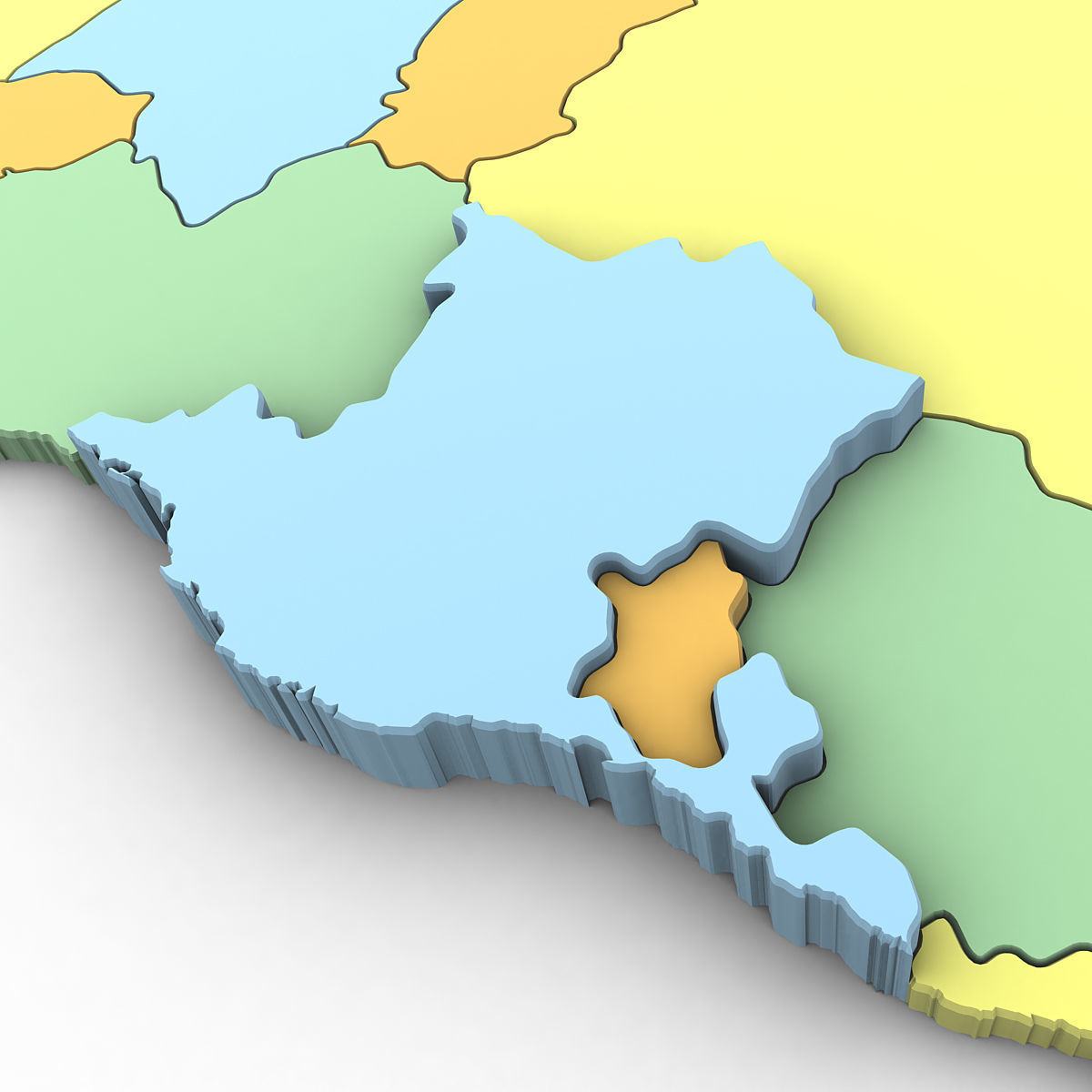 3D Political Map of Saudi Arabia 3D model_5
