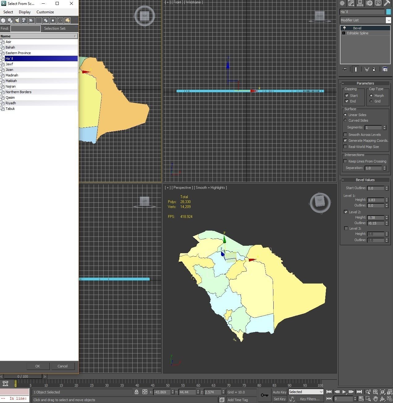 3D Political Map of Saudi Arabia 3D model_7