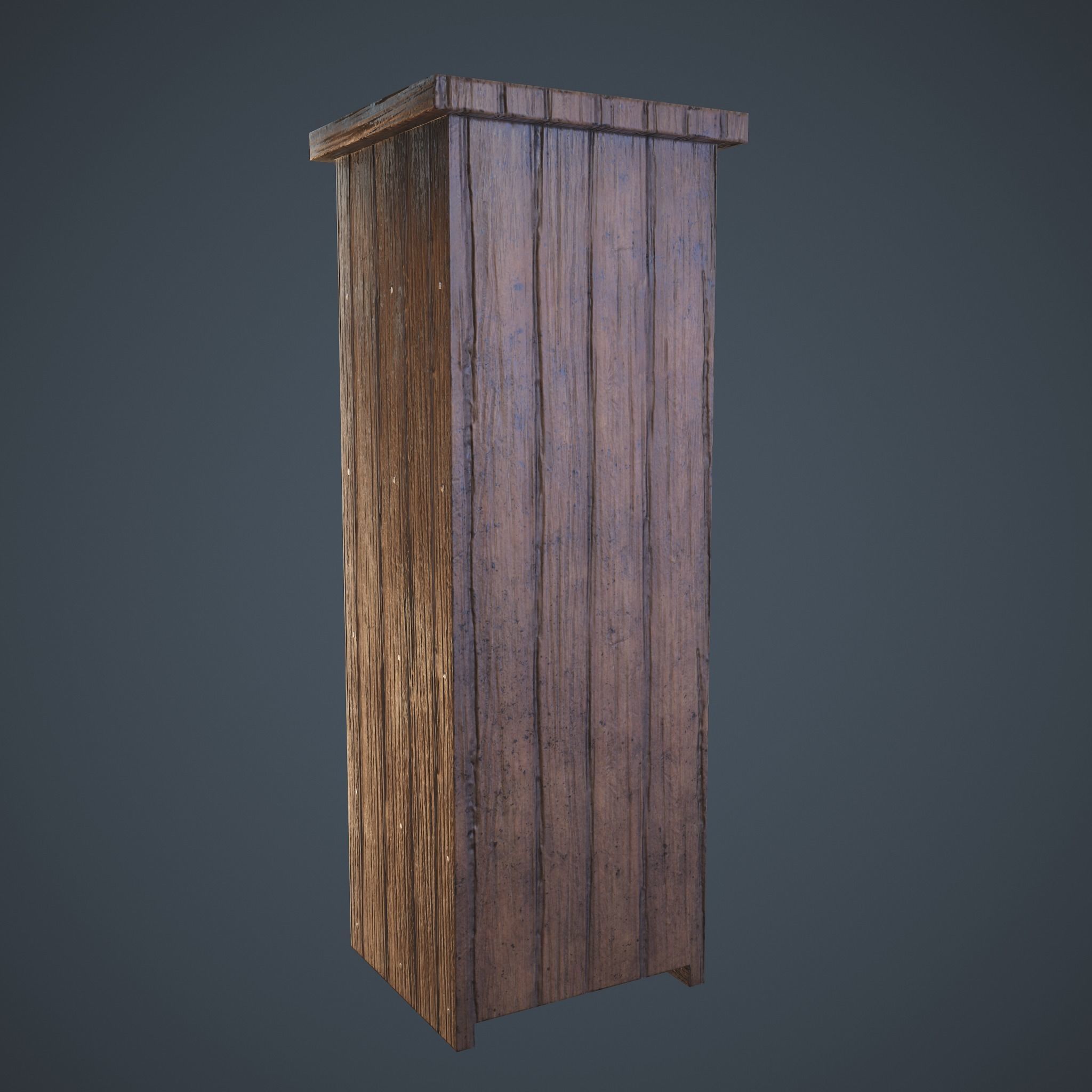 Medieval Tall Shelf Low-poly 3D model_6