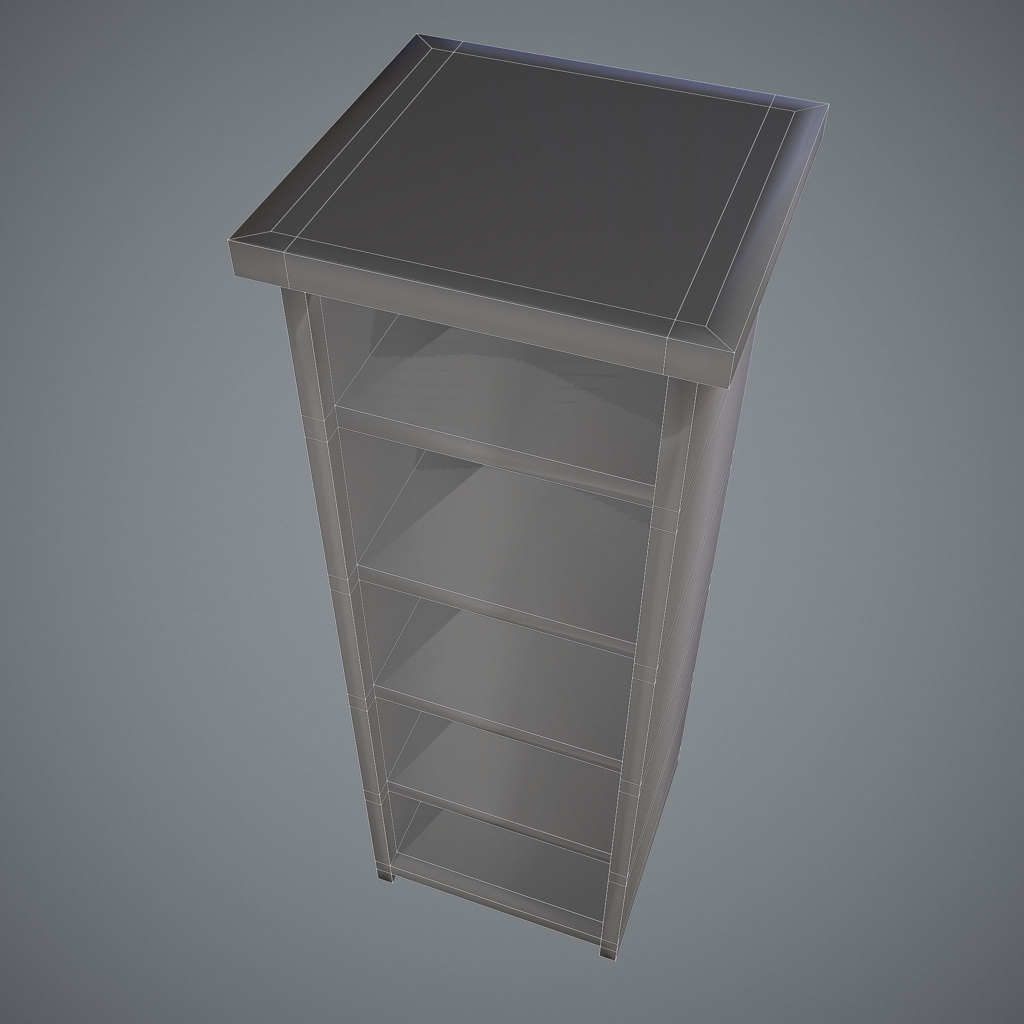 Medieval Tall Shelf Low-poly 3D model_24