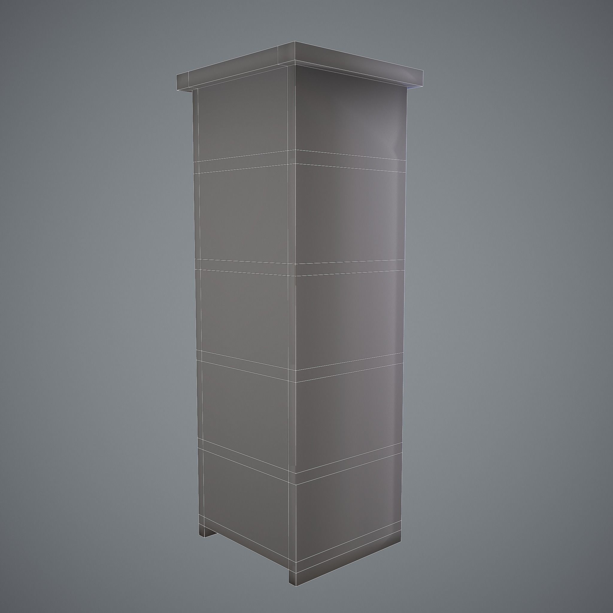 Medieval Tall Shelf Low-poly 3D model_22