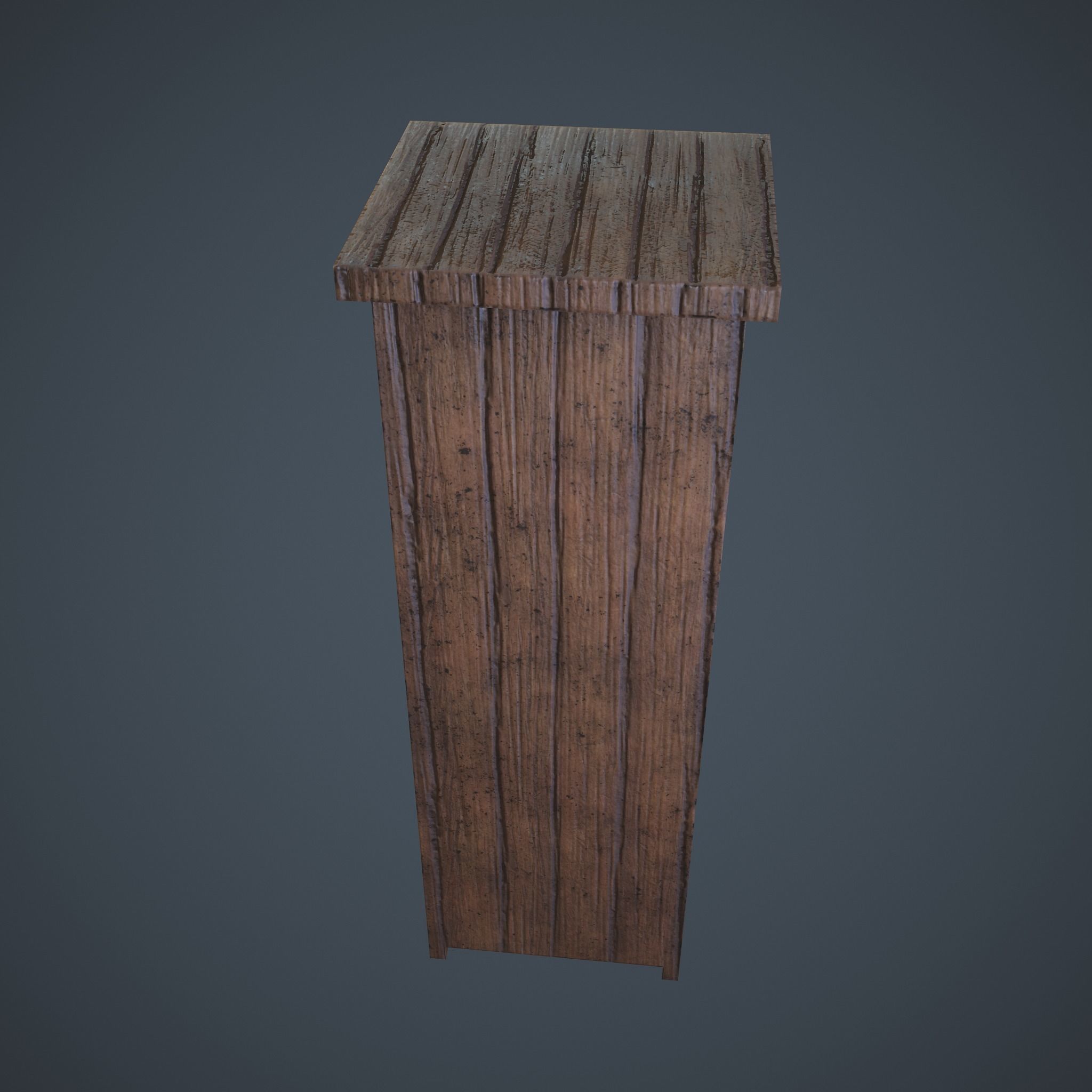 Medieval Tall Shelf Low-poly 3D model_13