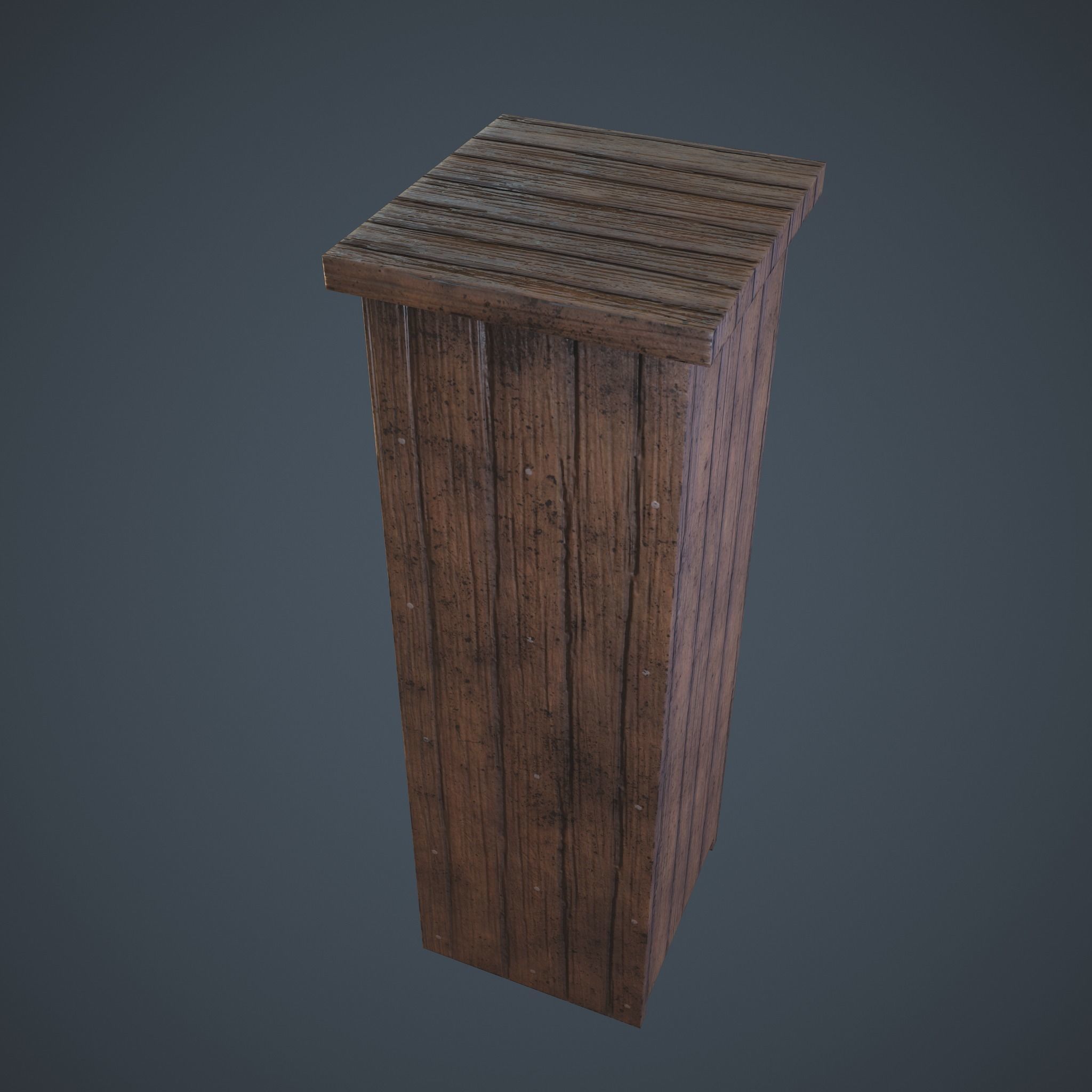 Medieval Tall Shelf Low-poly 3D model_14