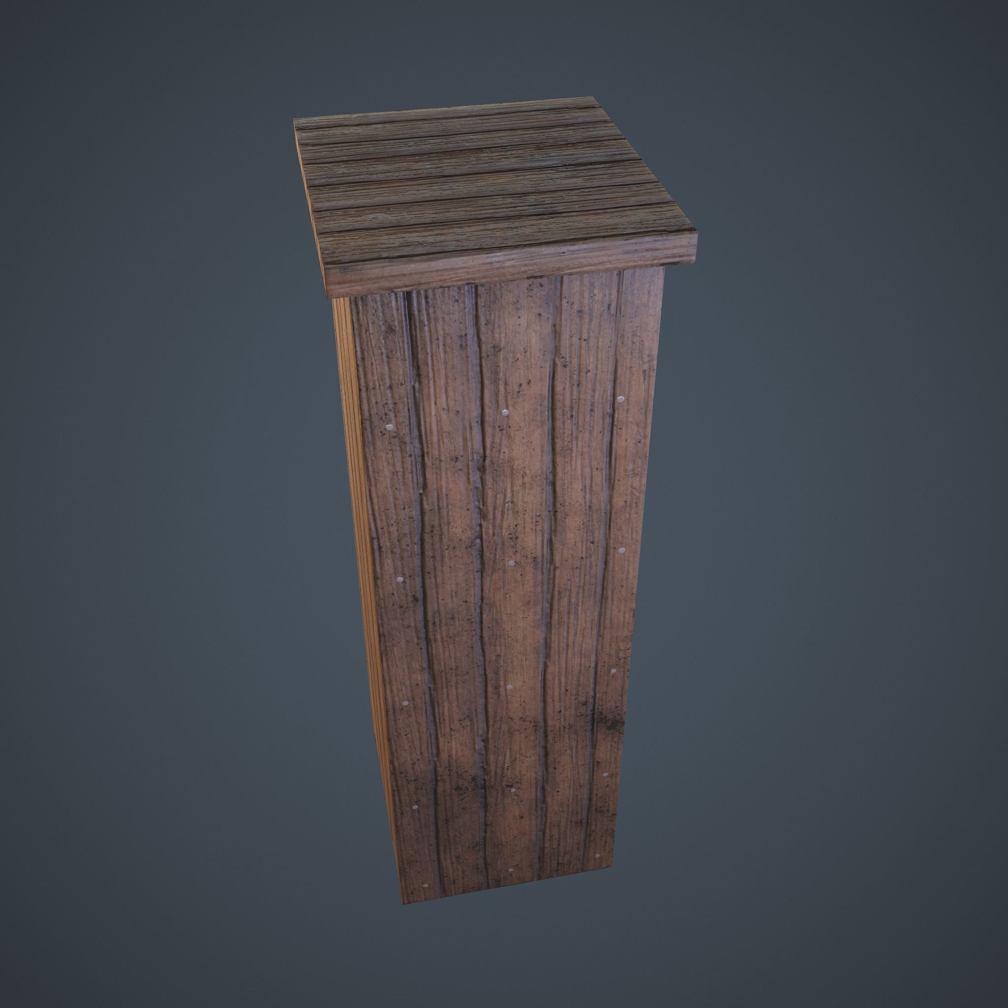 Medieval Tall Shelf Low-poly 3D model_12