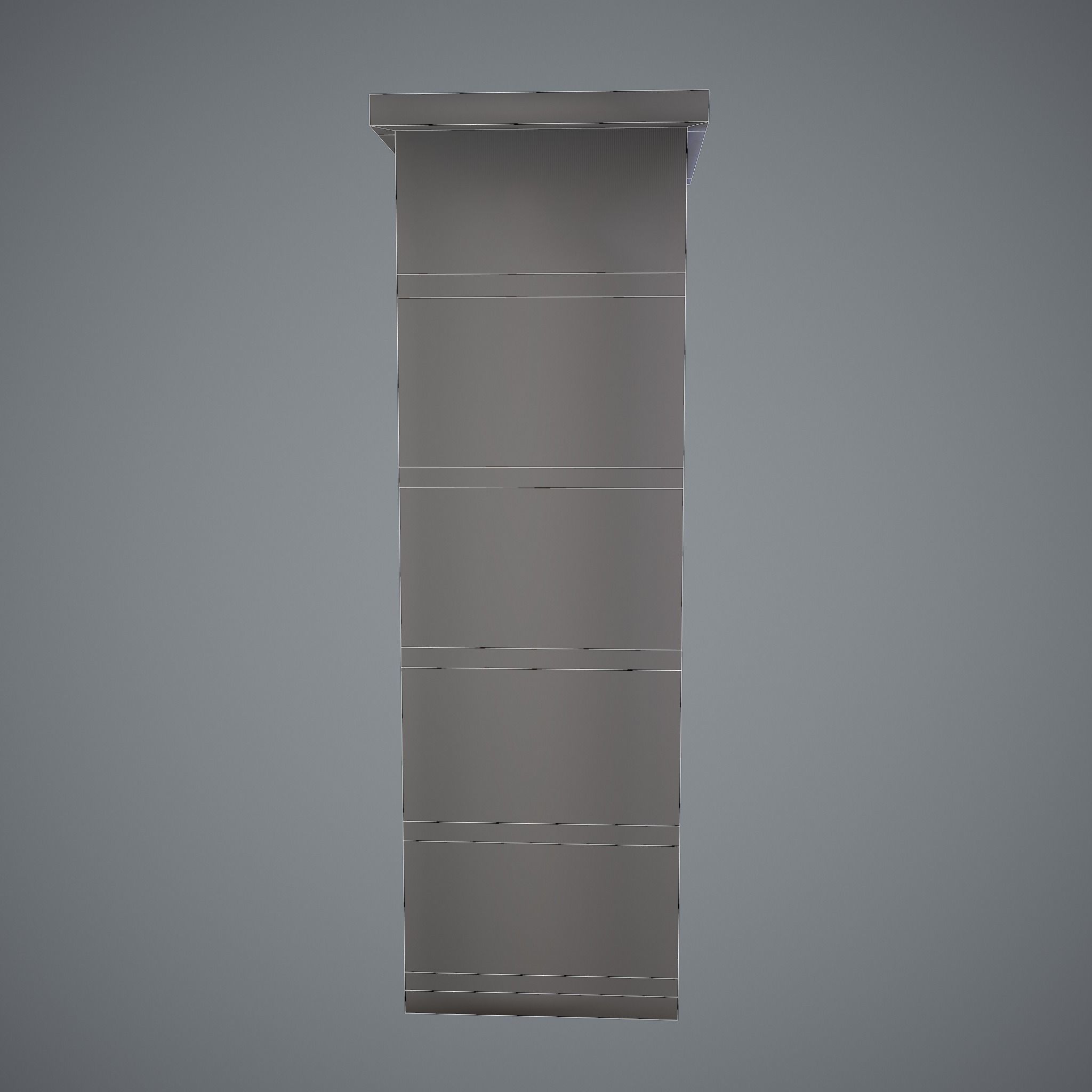 Medieval Tall Shelf Low-poly 3D model_21